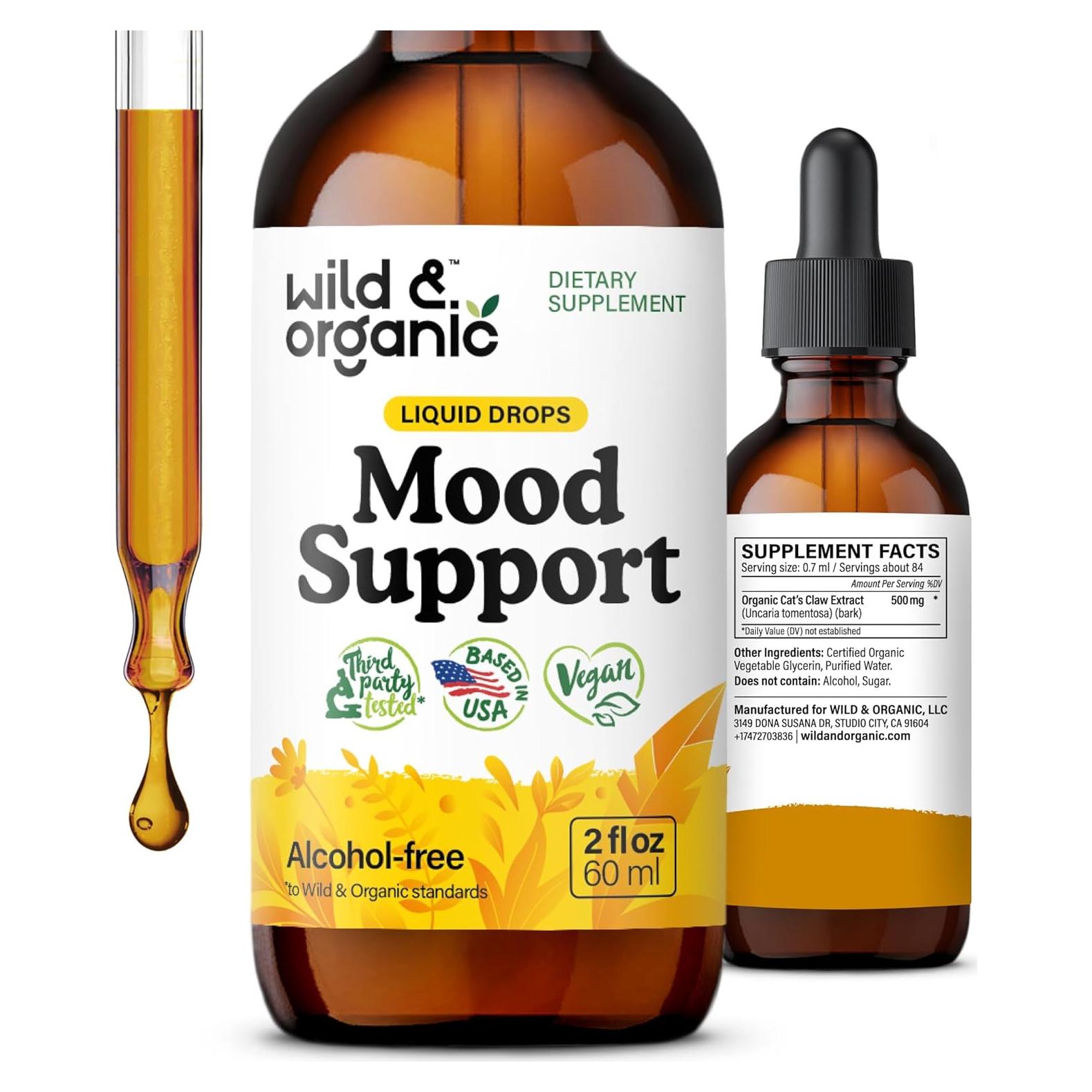Gotas de Apoyo al Ánimo Wild & Organic 59 ml - Ashwagandha y Rhodiola