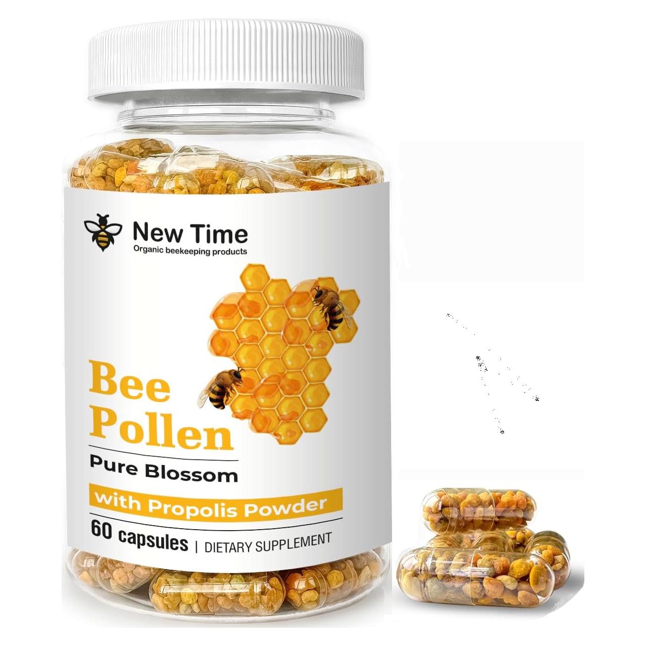 Cápsulas de Polen de Abeja Orgánico New Time 60 Unidades