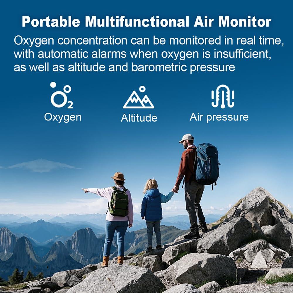 Detector de Monóxido de Carbono Portátil AIRNERGY - Calidad del Aire, O2, CO, Temperatura, Humedad