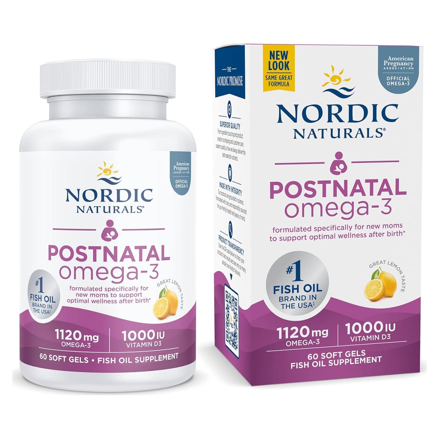 Omega-3 Postnatal Nordic Naturals 60 Gelatinas Limón 1120mg