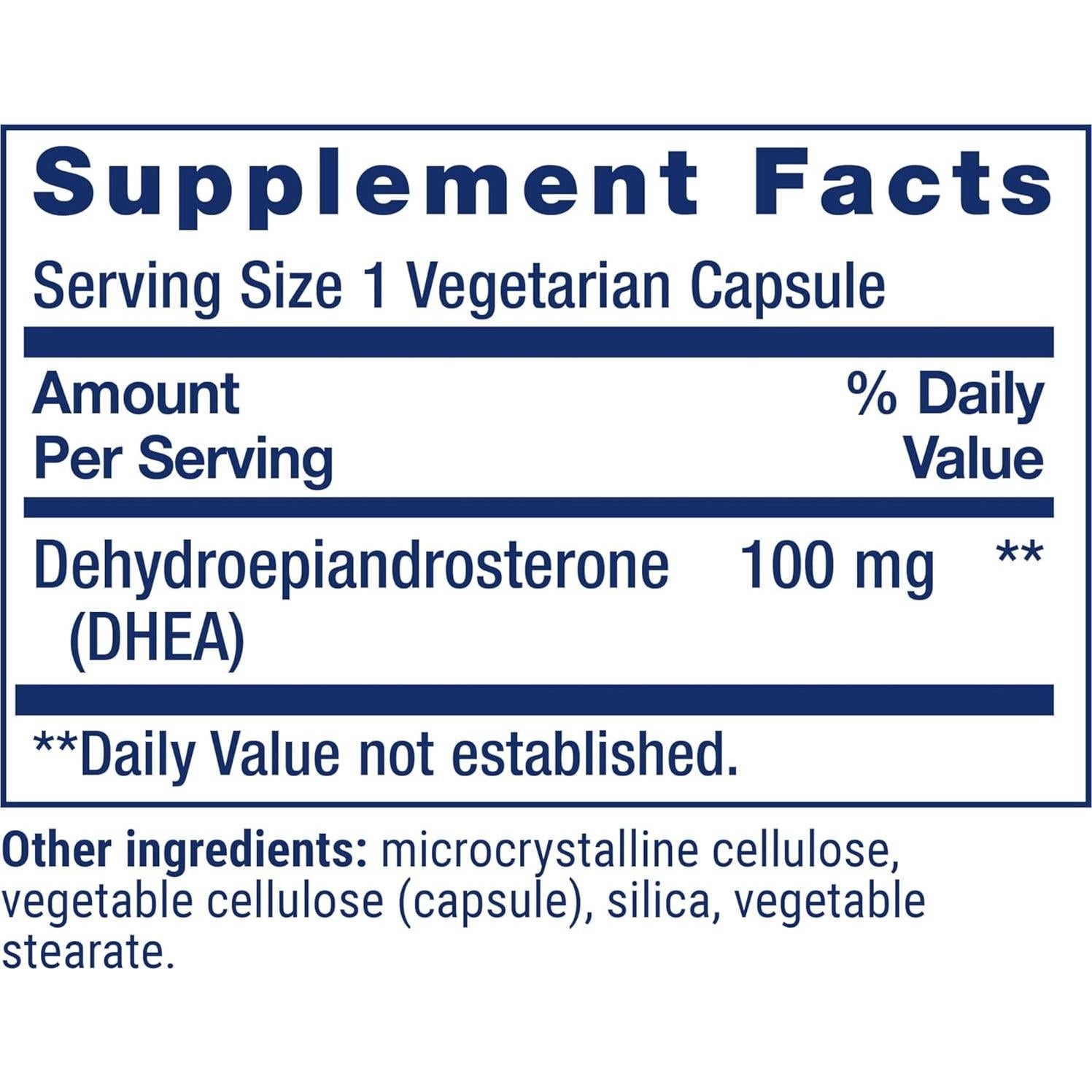 Suplemento DHEA Life Extension 60 Cápsulas Vegetarianas
