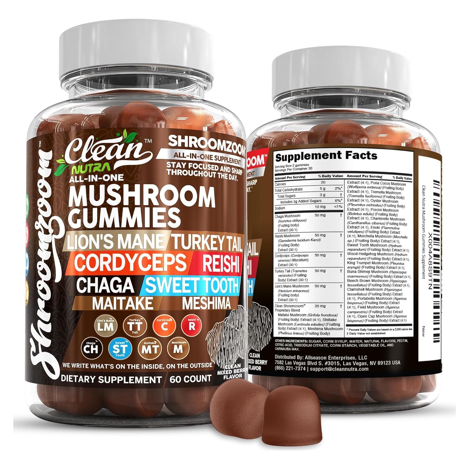 Gominolas de Hongo Clean Nutra 15 en 1 - Suplemento Inmunológico