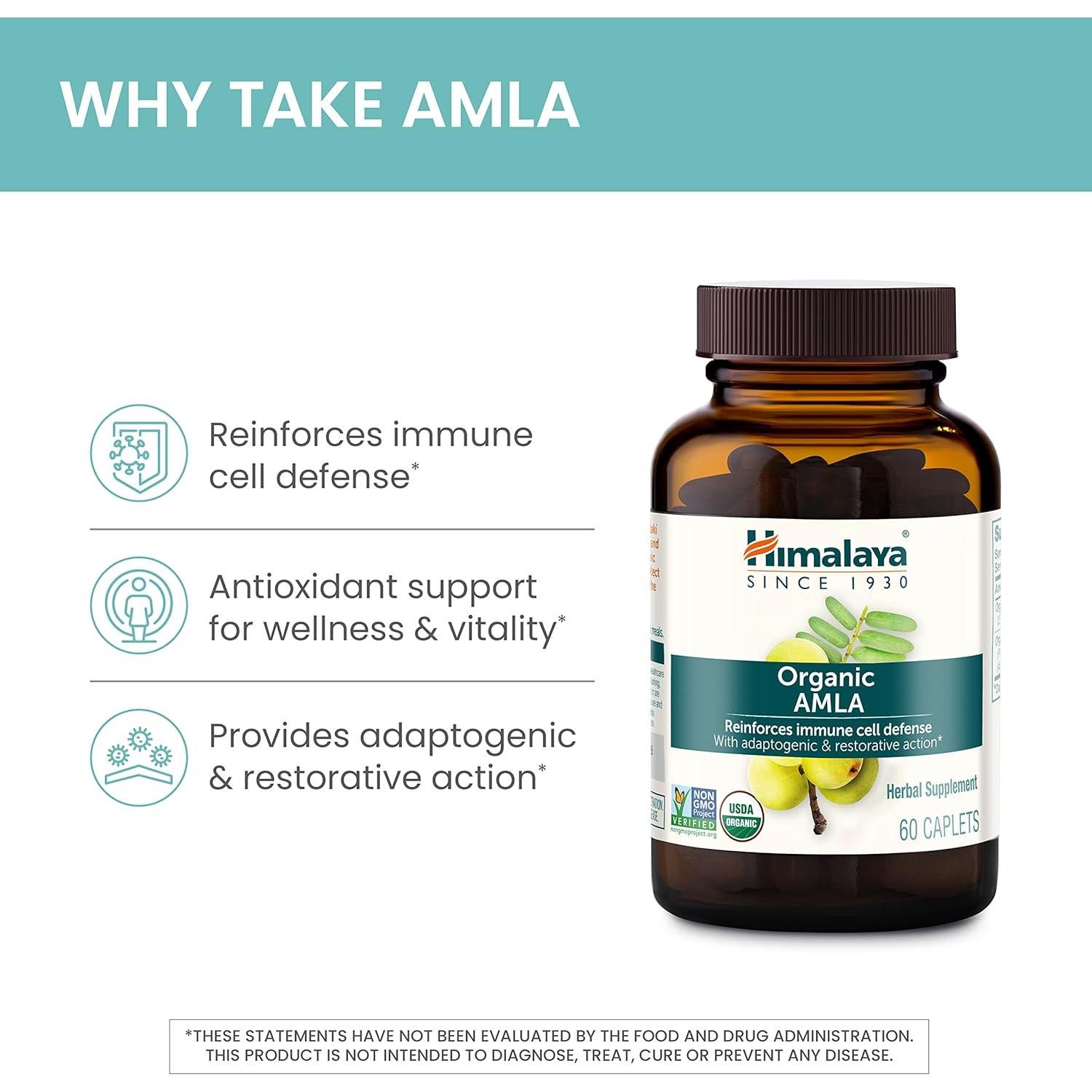 Himalaya Amla Orgánico 60 Tabletas Antioxidante Inmunológico