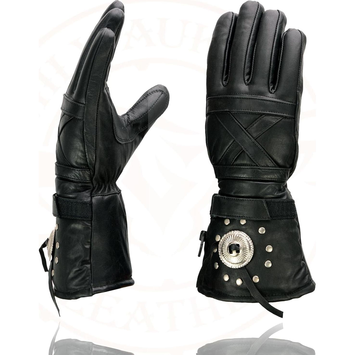 Guantes de Cuero Milwaukee Leather MG7505 para Hombre Negro