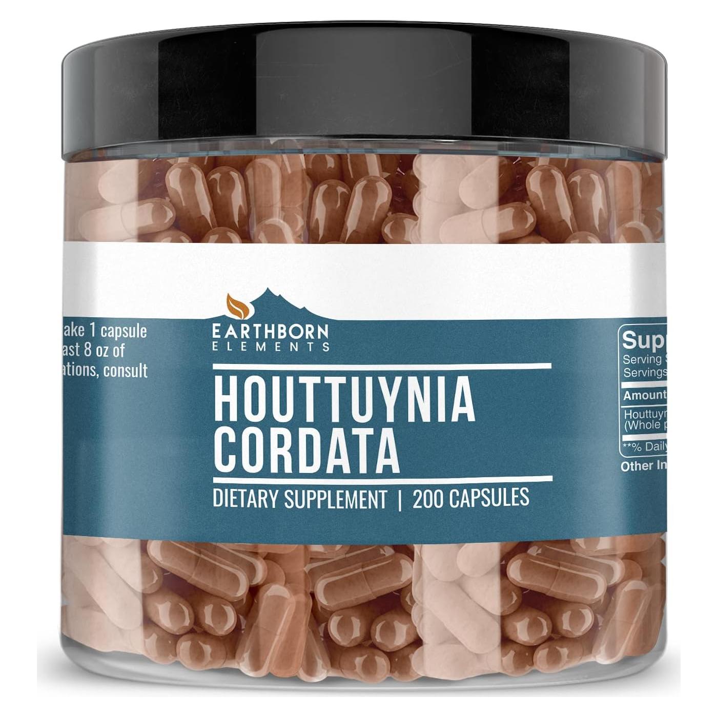 Cápsulas de Houttuynia Cordata Elementos de la Tierra 200 Unidades