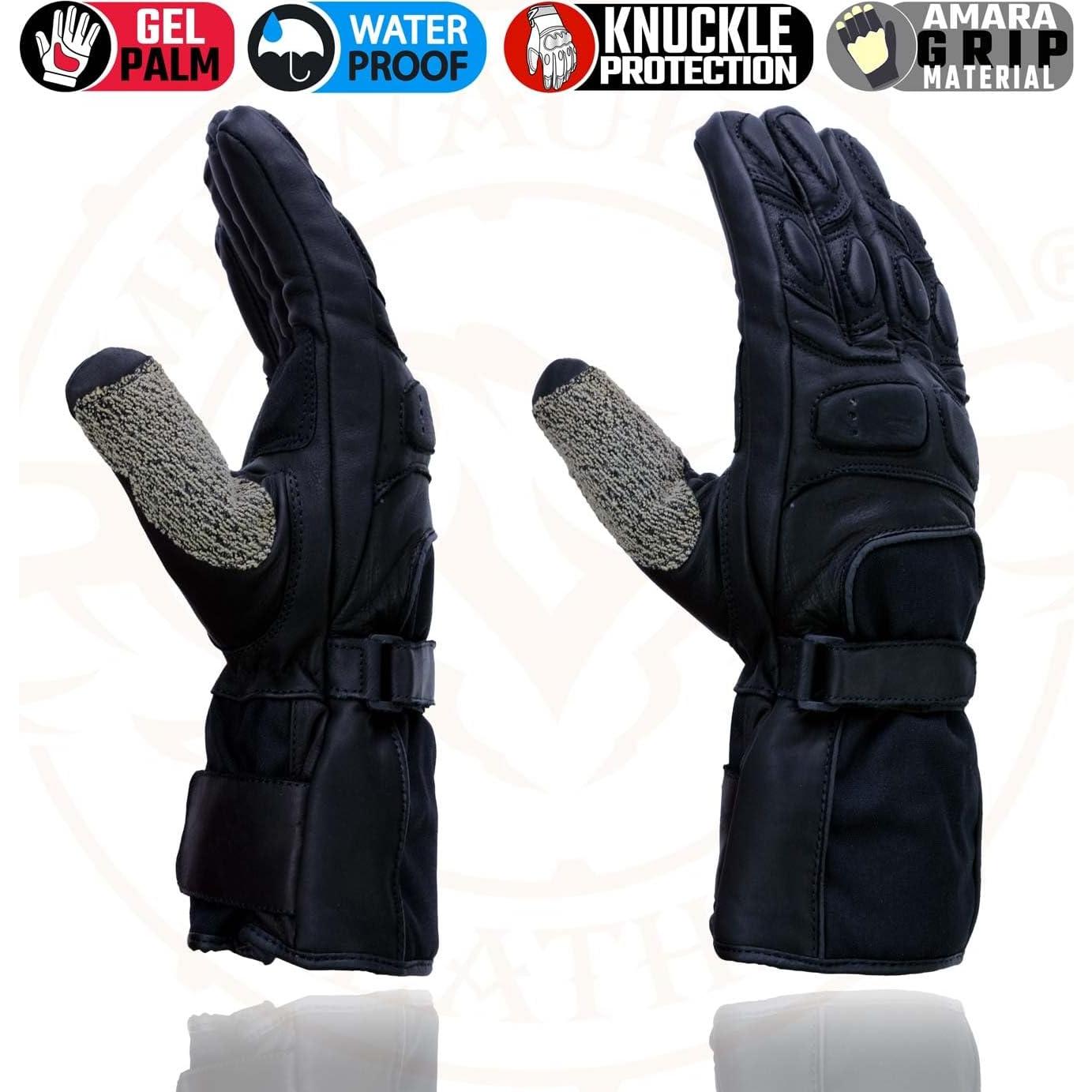Guantes de Cuero Milwaukee Leather MG7505 para Hombre Negro