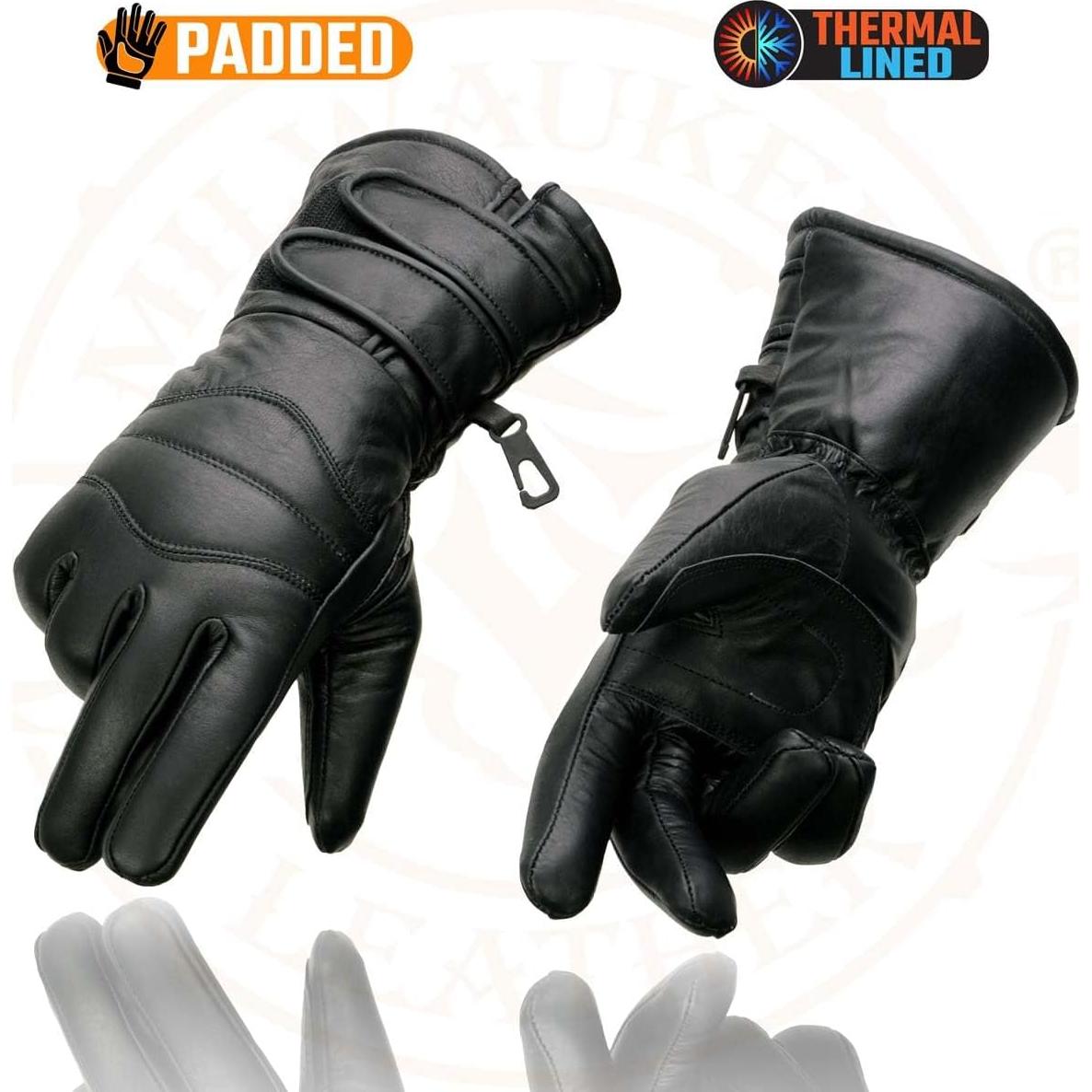 Guantes de Cuero Milwaukee Leather MG7505 para Hombre Negro