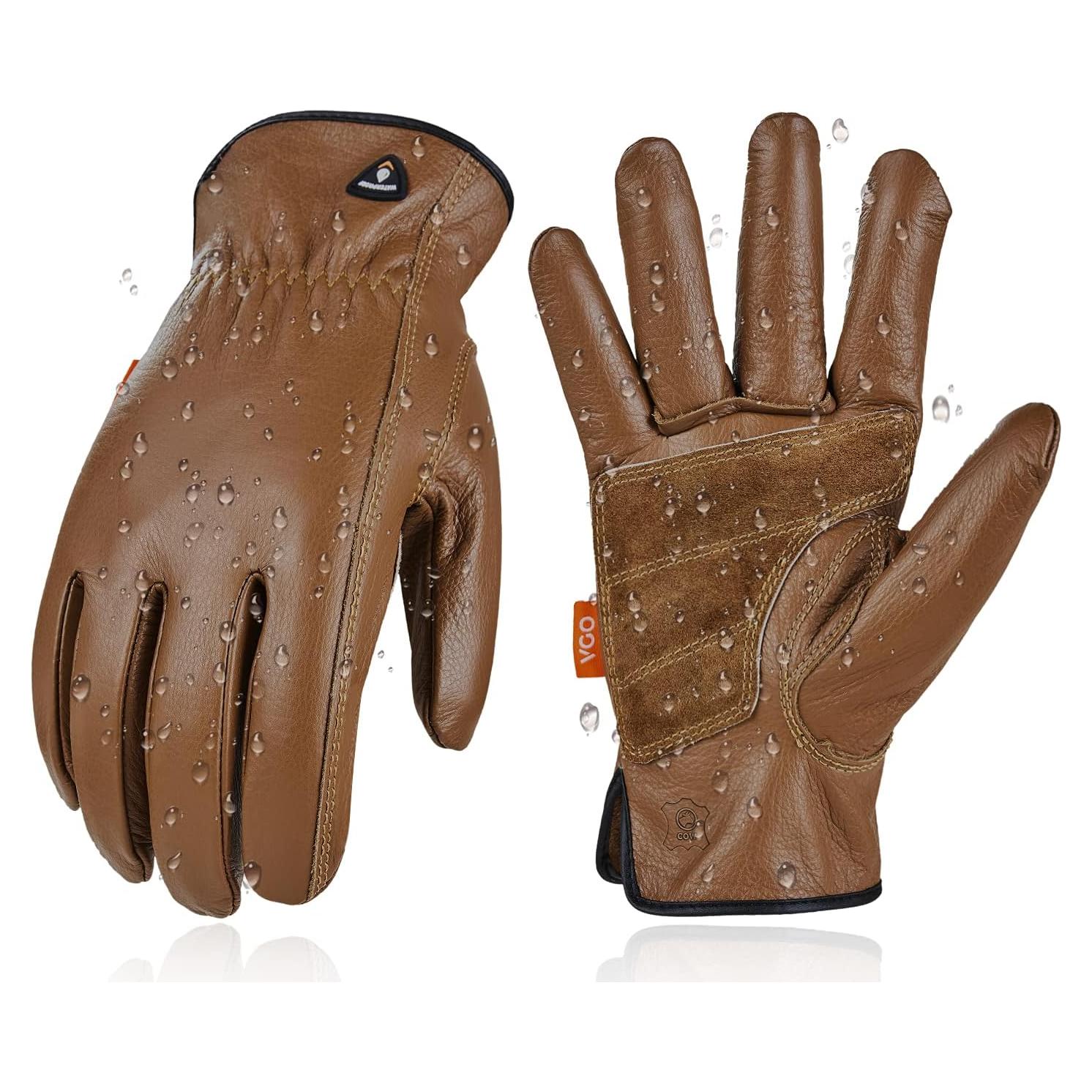 Guantes de Trabajo de Cuero Vgo CA9597WP - Resistente al Agua, Tamaño S