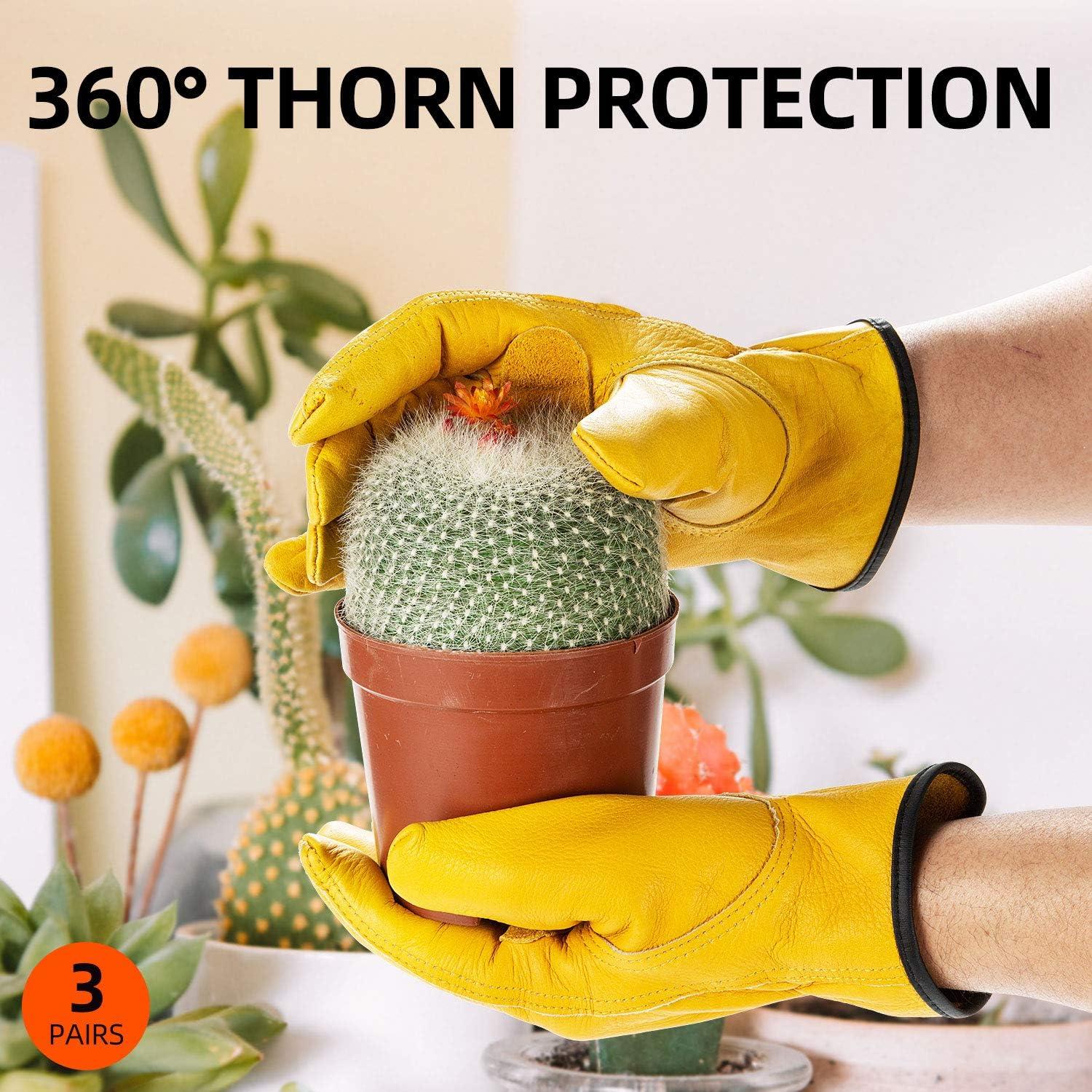 Guantes de Trabajo Vgo de Cuero XL - 3 Pares Oro CA9590