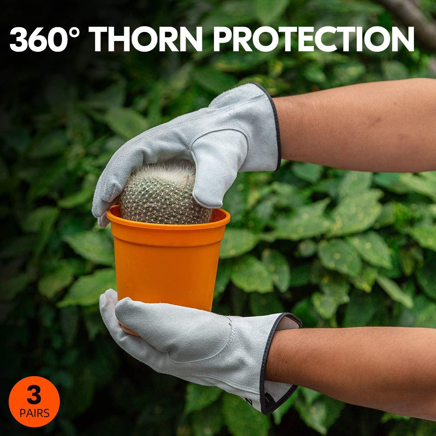 Guantes de Trabajo Vgo Cuero Vacuno 3 Pares XL Blanco