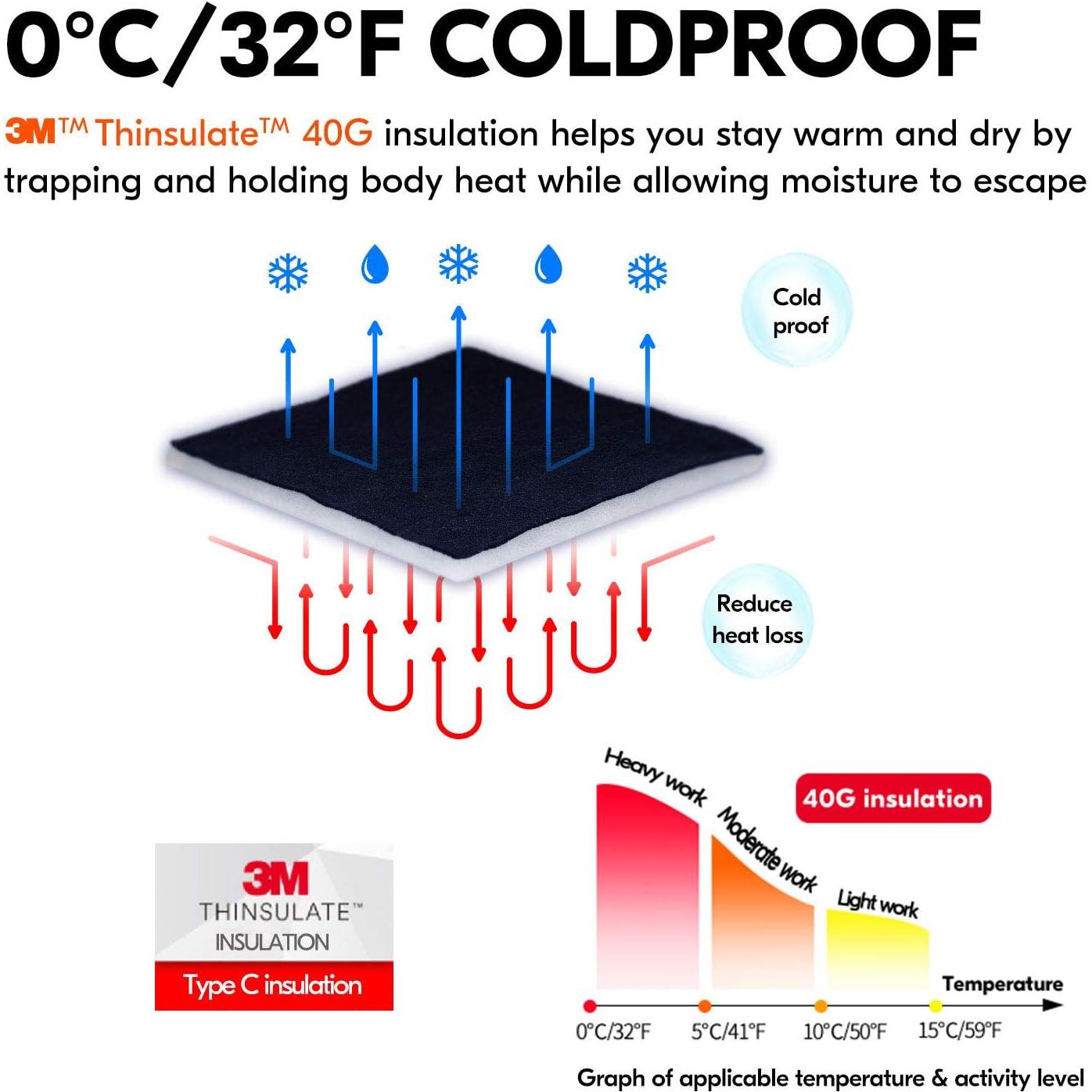Guantes de Cuero Aislados Vgo CA9501F Talla L Invierno