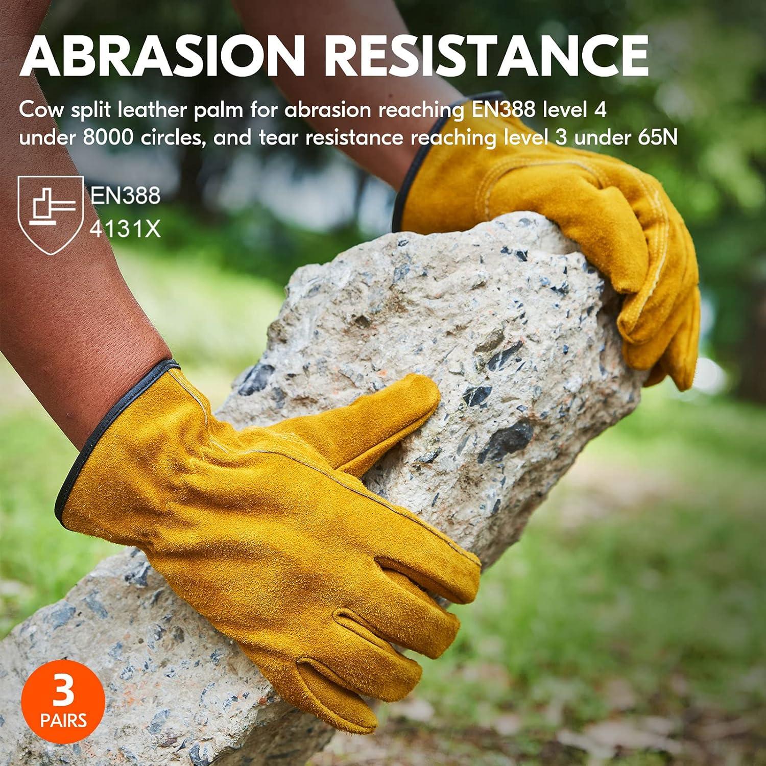 Guantes de Trabajo Vgo de Cuero Dividido 3 Pares Tamaño S