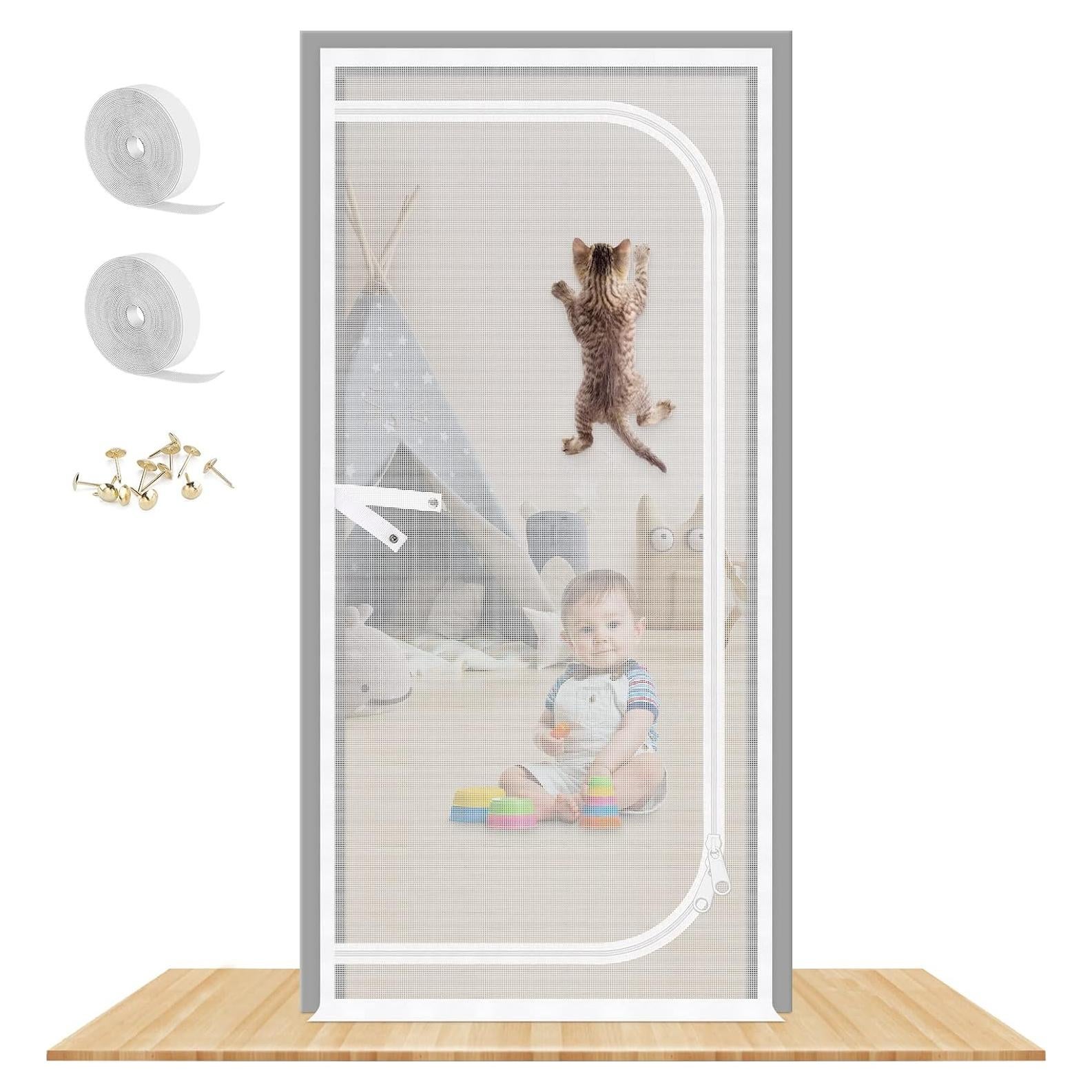 Puerta de Pantalla MYPIN 81x208 cm para Gatos y Perros