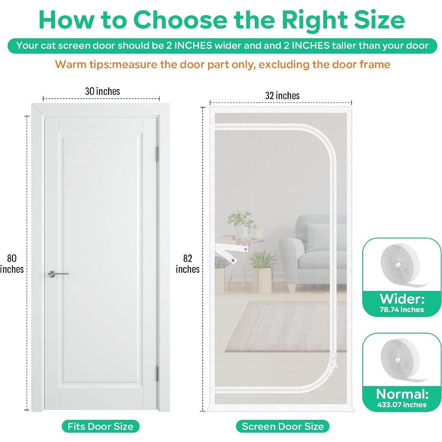 Puerta de Pantalla MYPIN 81x208 cm para Gatos y Perros