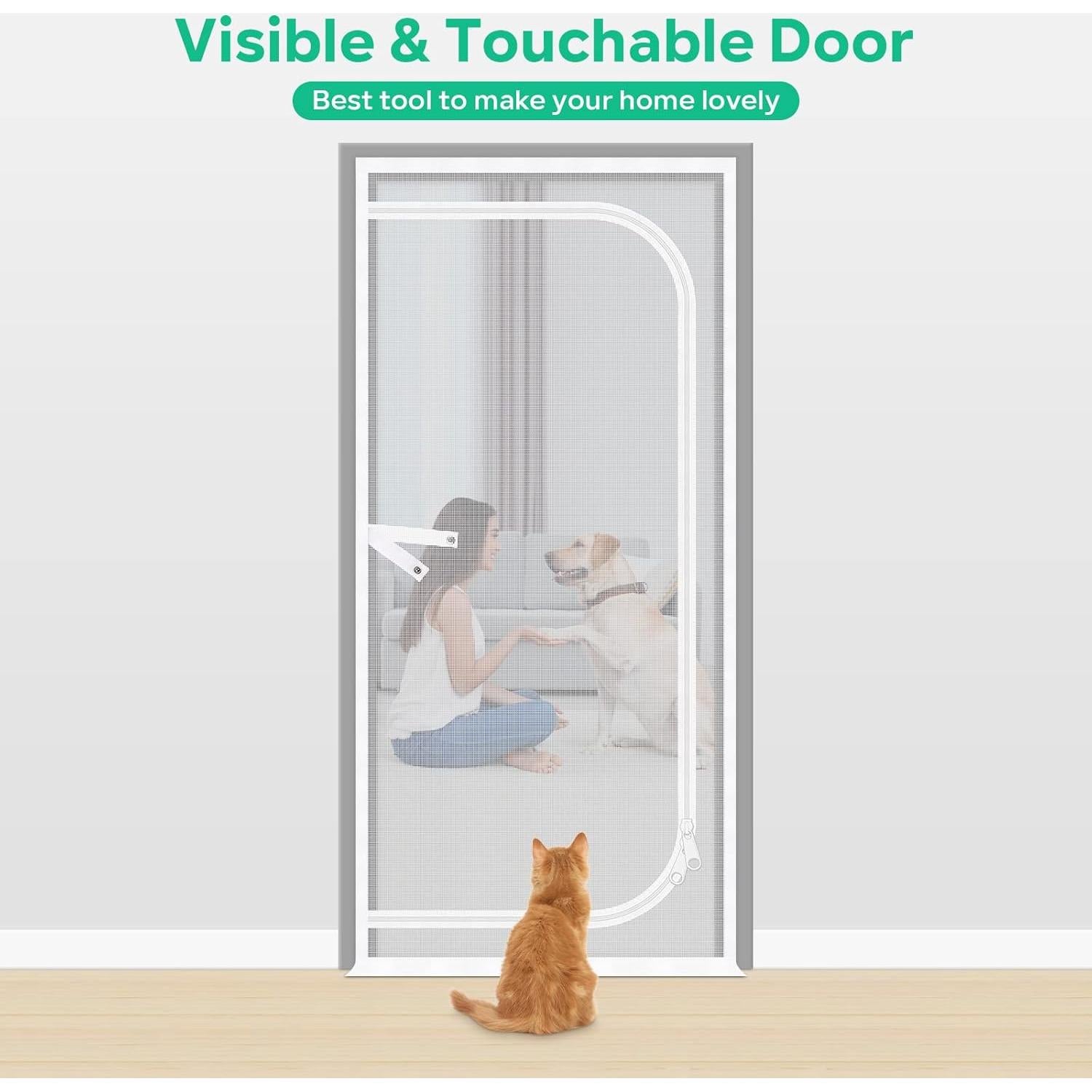 Puerta de Pantalla MYPIN 81x208 cm para Gatos y Perros