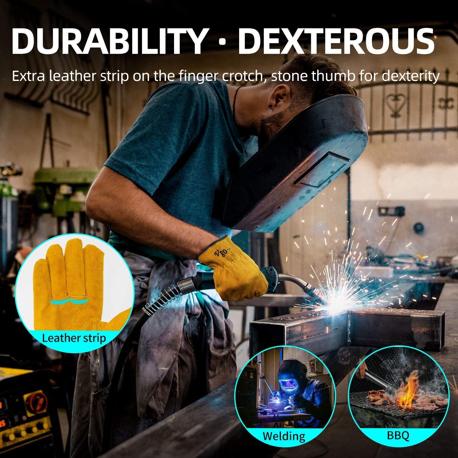 Guantes de Trabajo Vgo Cuero Vacuno Sin Forro Tamaño S