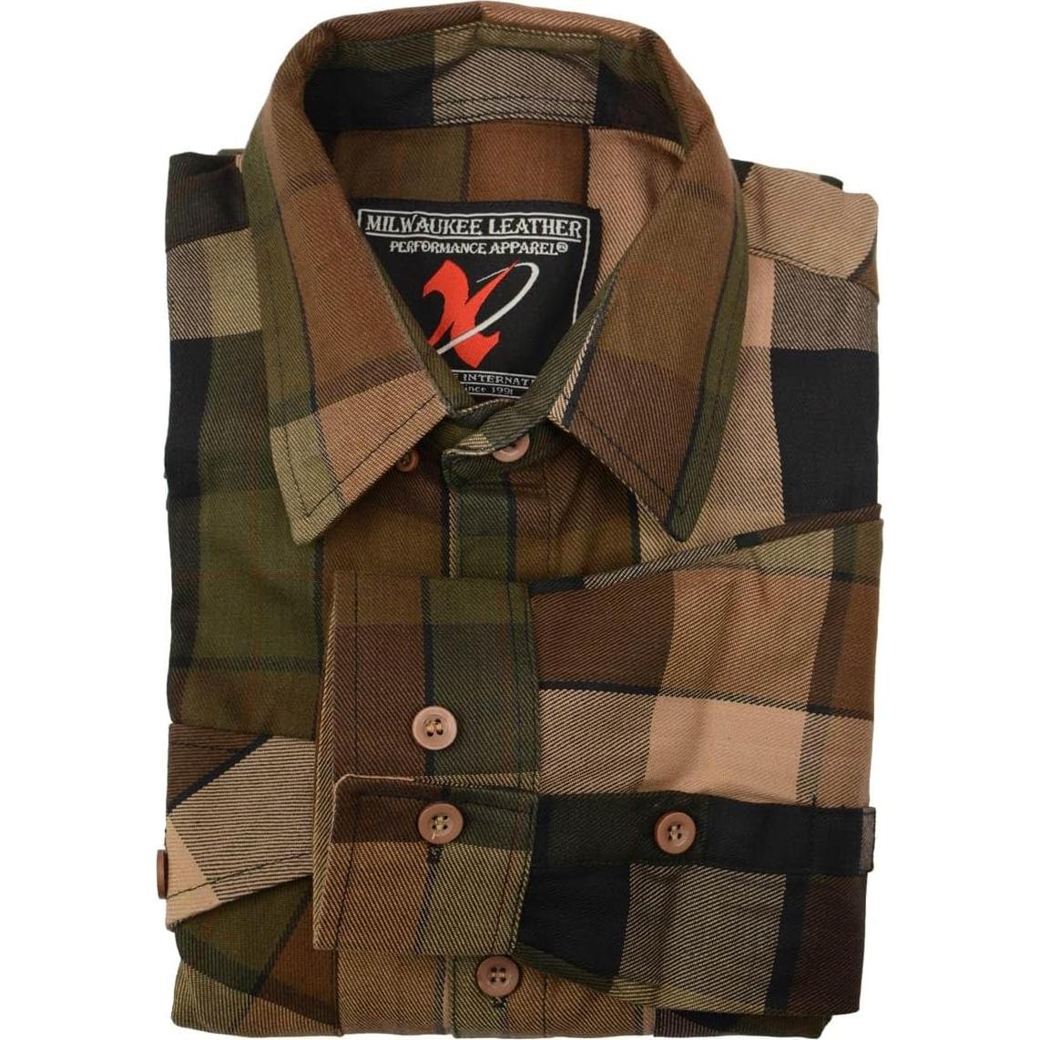 Camisa de Cuadros de Algodón Milwaukee Leather Manga Larga