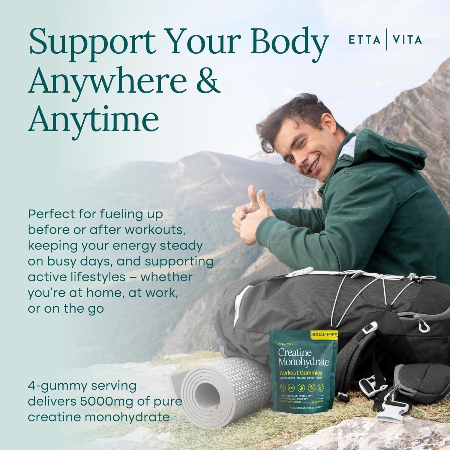 Gomitas de Creatina Monohidrato Etta Vita 5g Sin Azúcar