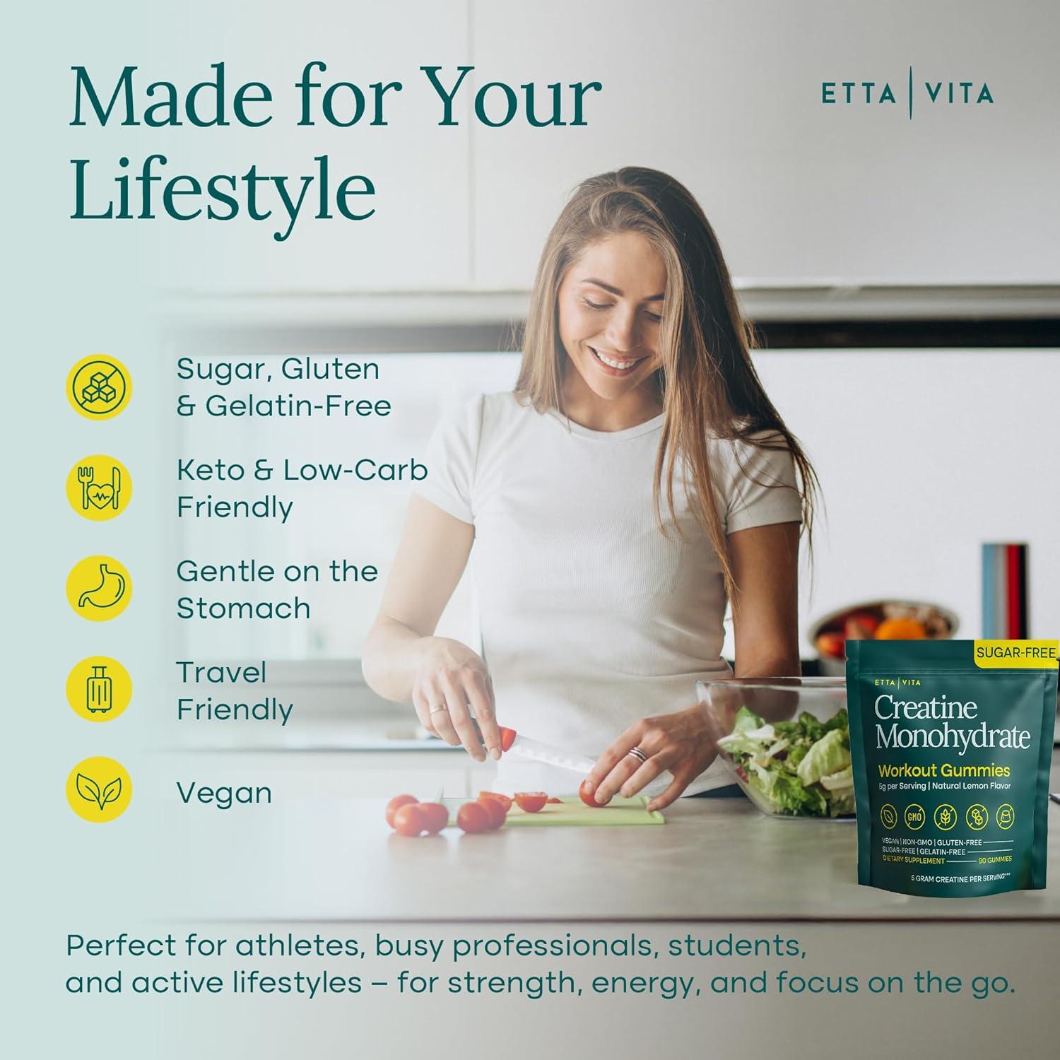 Gomitas de Creatina Monohidrato Etta Vita 5g Sin Azúcar