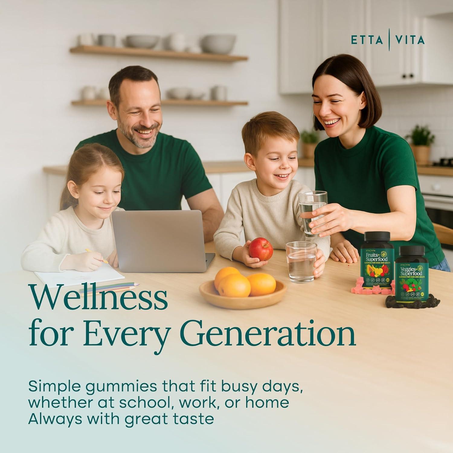 Gomitas de Frutas y Verduras Etta Vita 120 Masticables Veganas