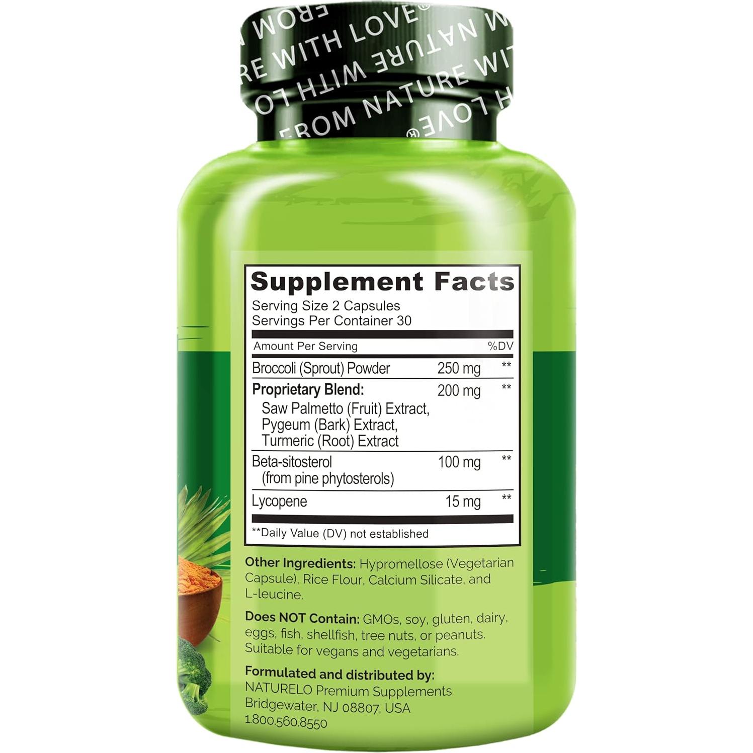 Suplemento Salud Prostática NATURELO 60 Cápsulas Vegetarianas