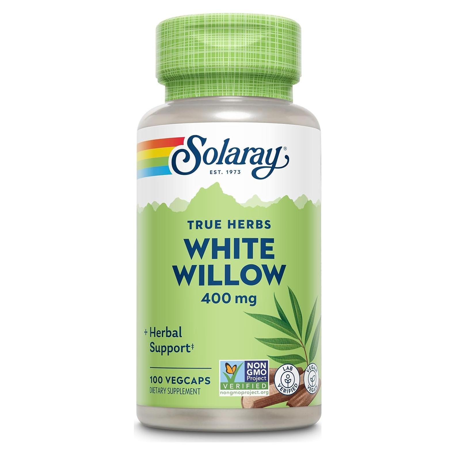 Cápsulas de Corteza de Sauce Blanco Solaray 400mg - 100 VegCaps