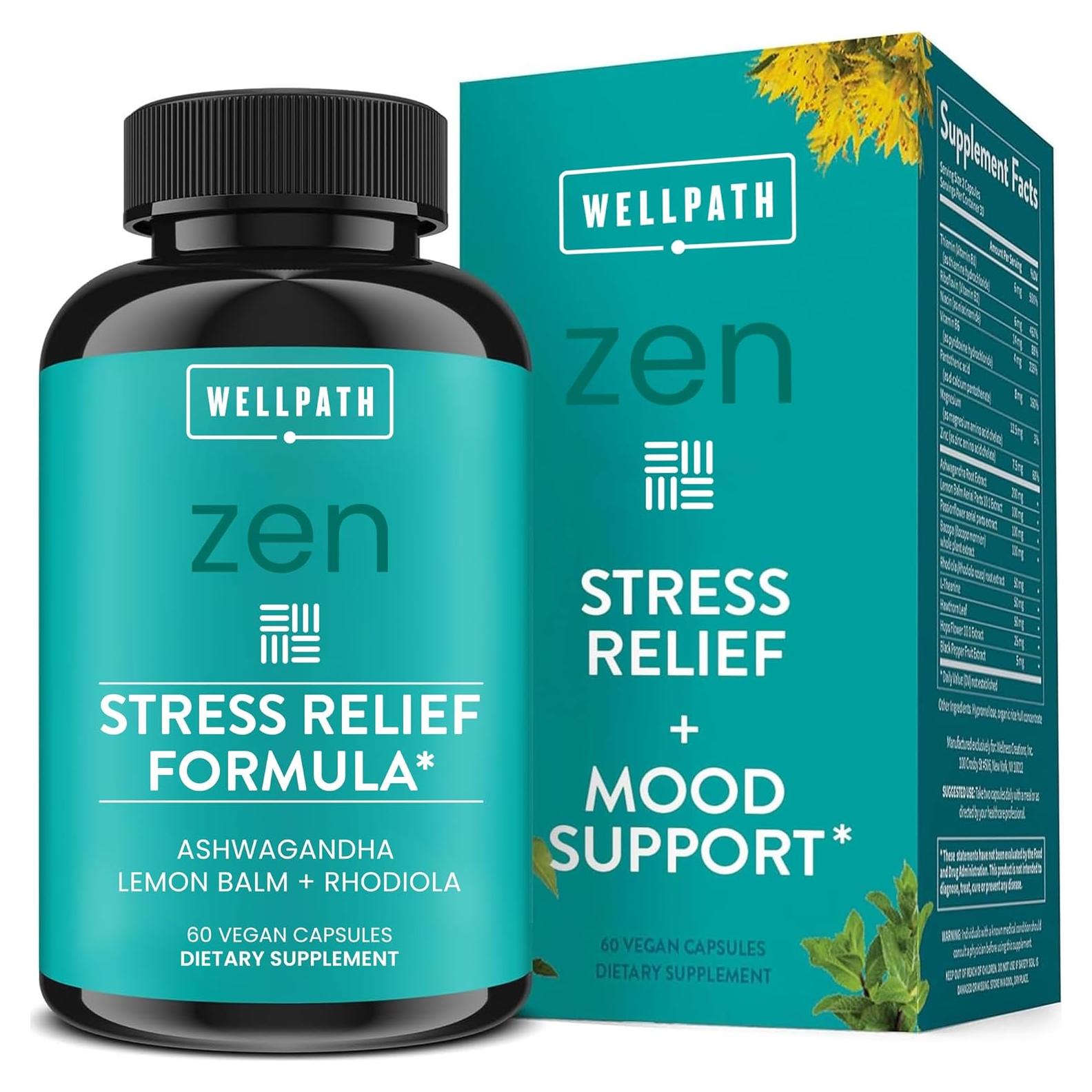 Suplemento de Alivio del Estrés WellPath Zen 60 Cápsulas