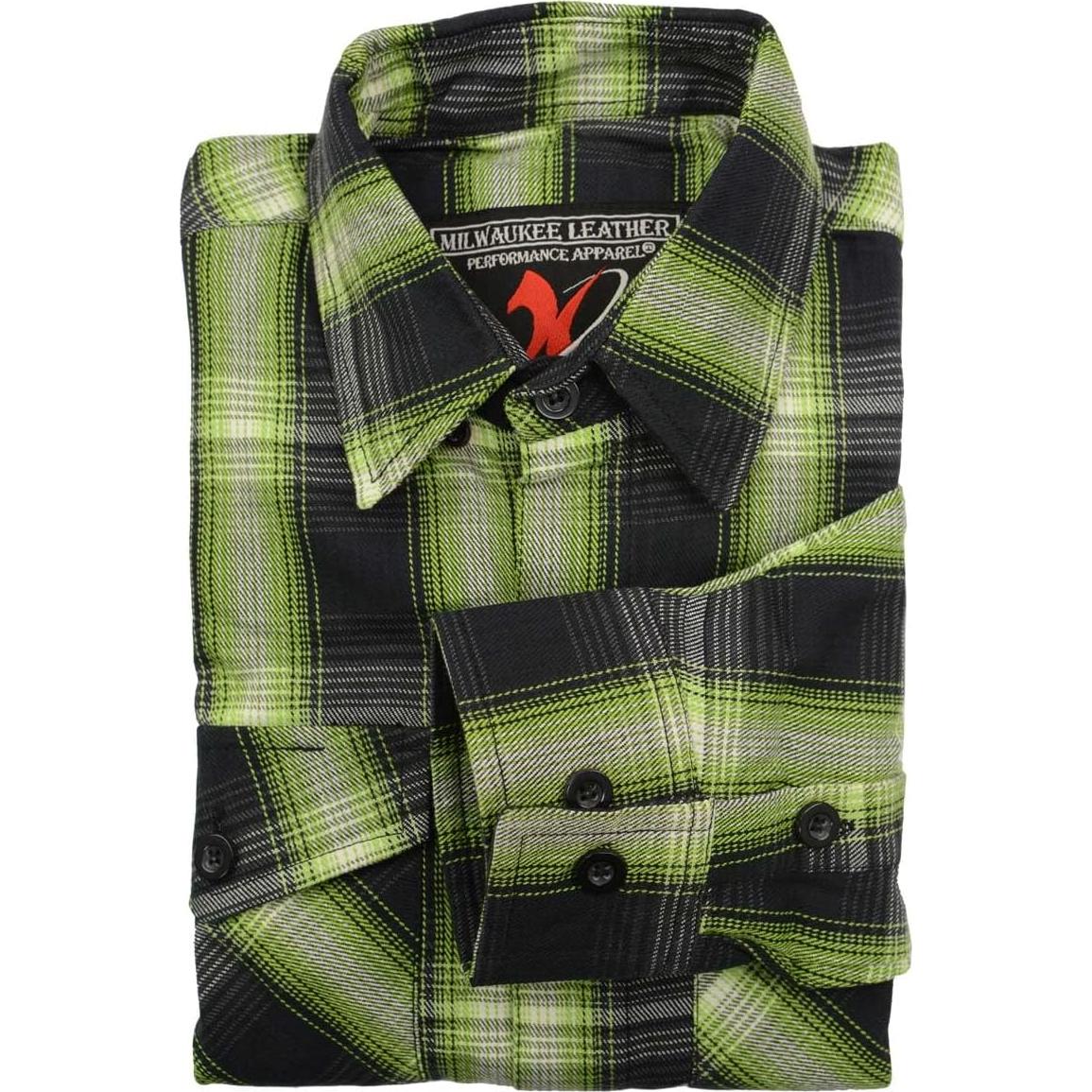 Camisa de Franela a Cuadros Milwaukee Leather Hombre Larga