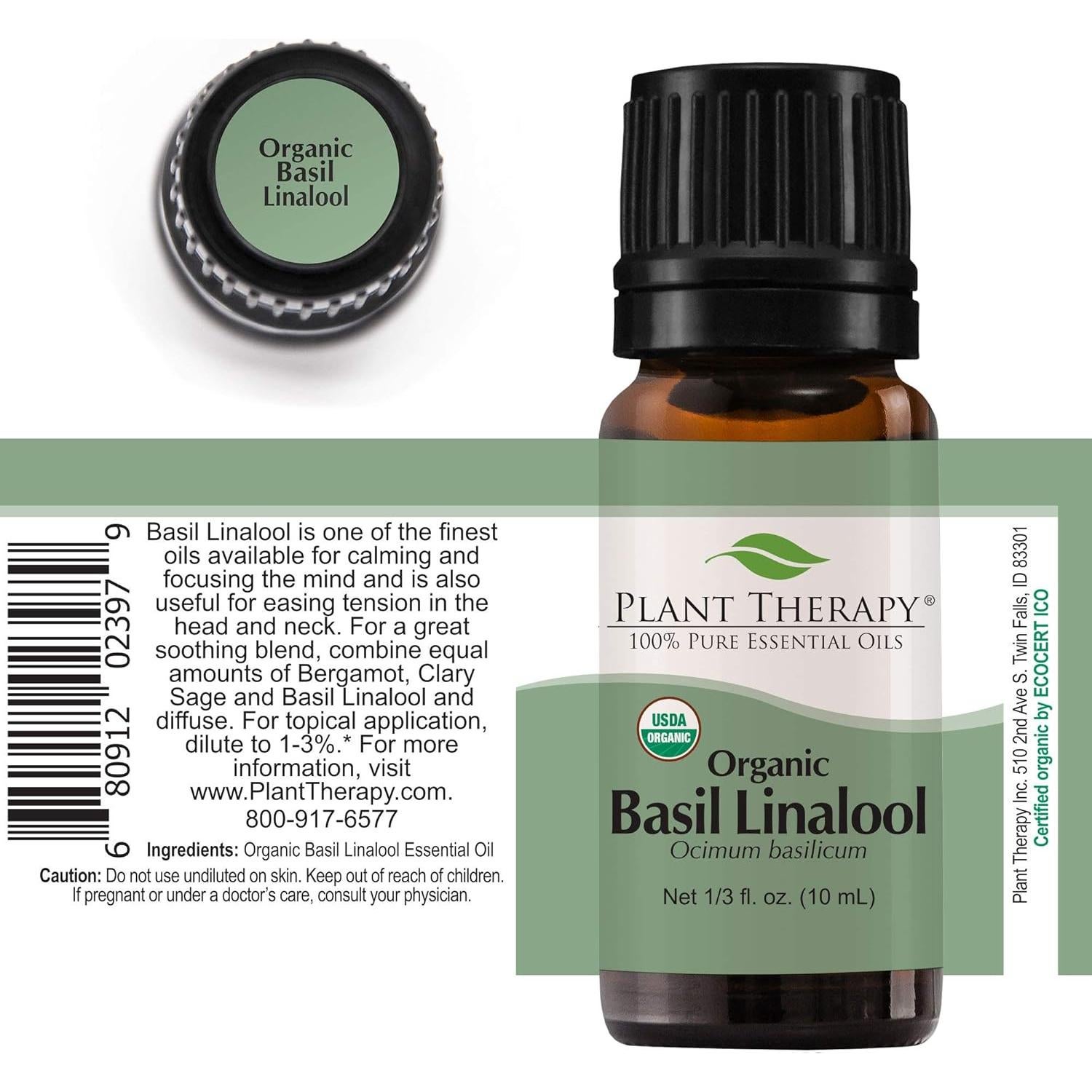 Aceite Esencial de Albahaca Linalool Orgánico 10 mL Plant Therapy