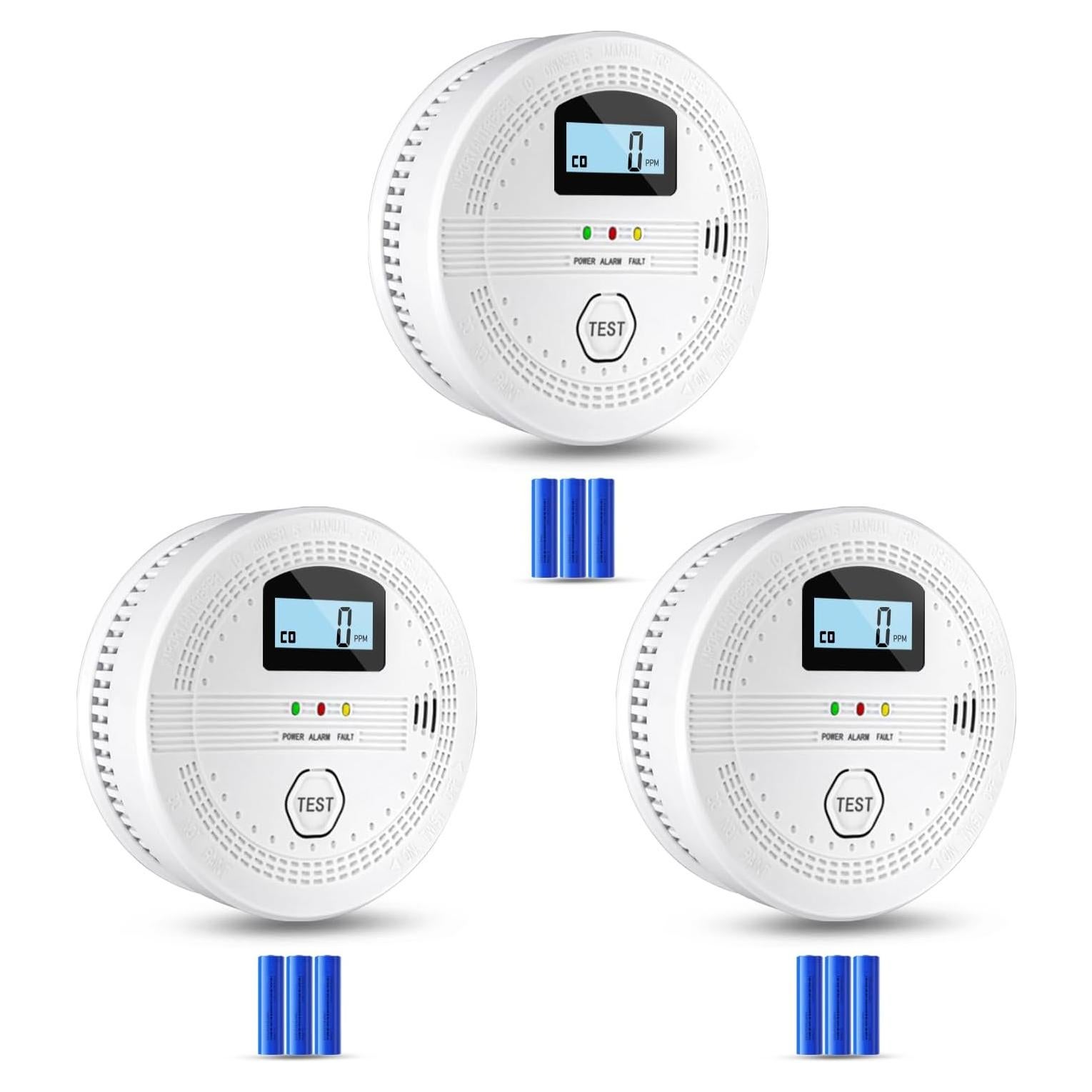Paquete de 3 Detectores de Humo y Monóxido de Carbono CDR-813