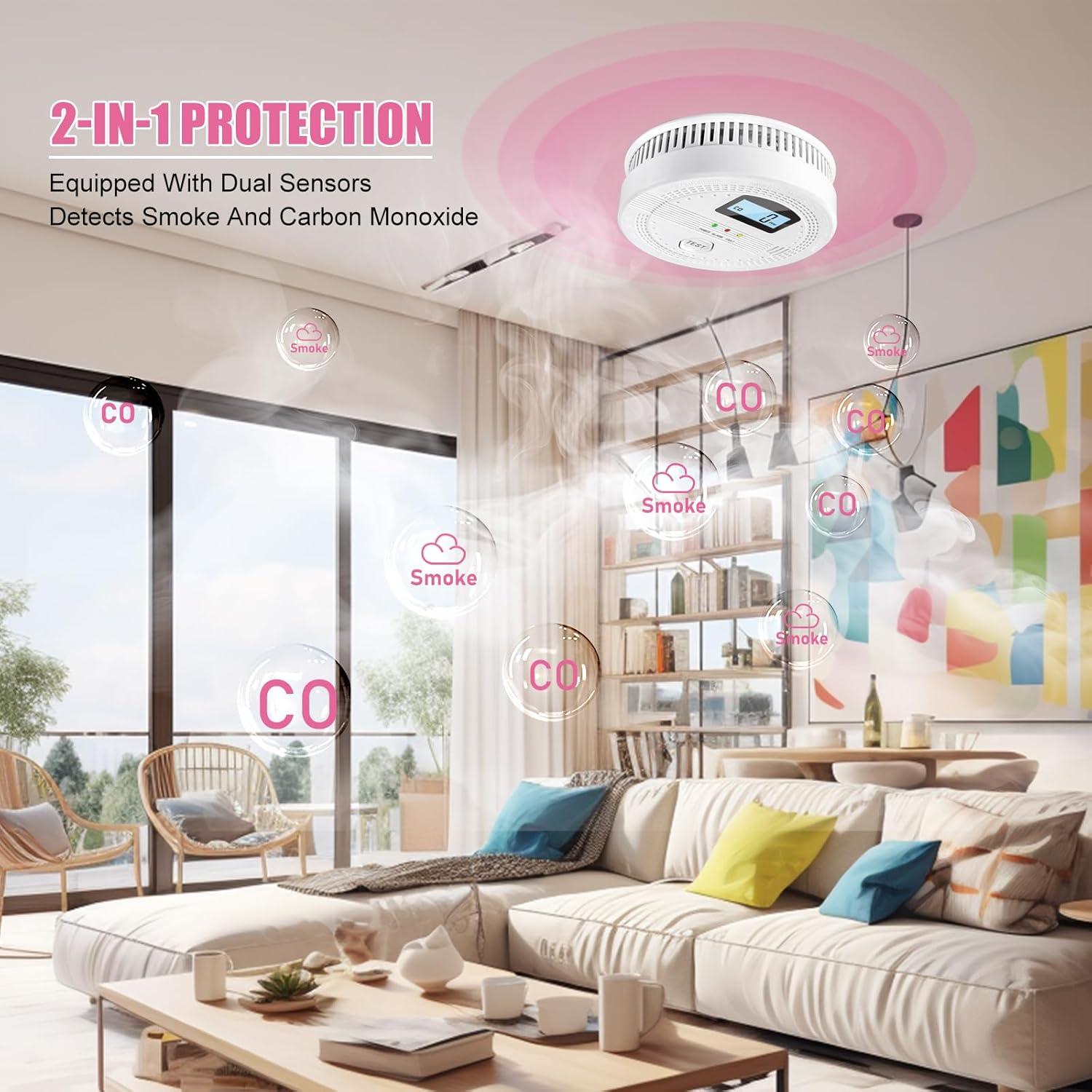 Paquete de 3 Detectores de Humo y Monóxido de Carbono CDR-813