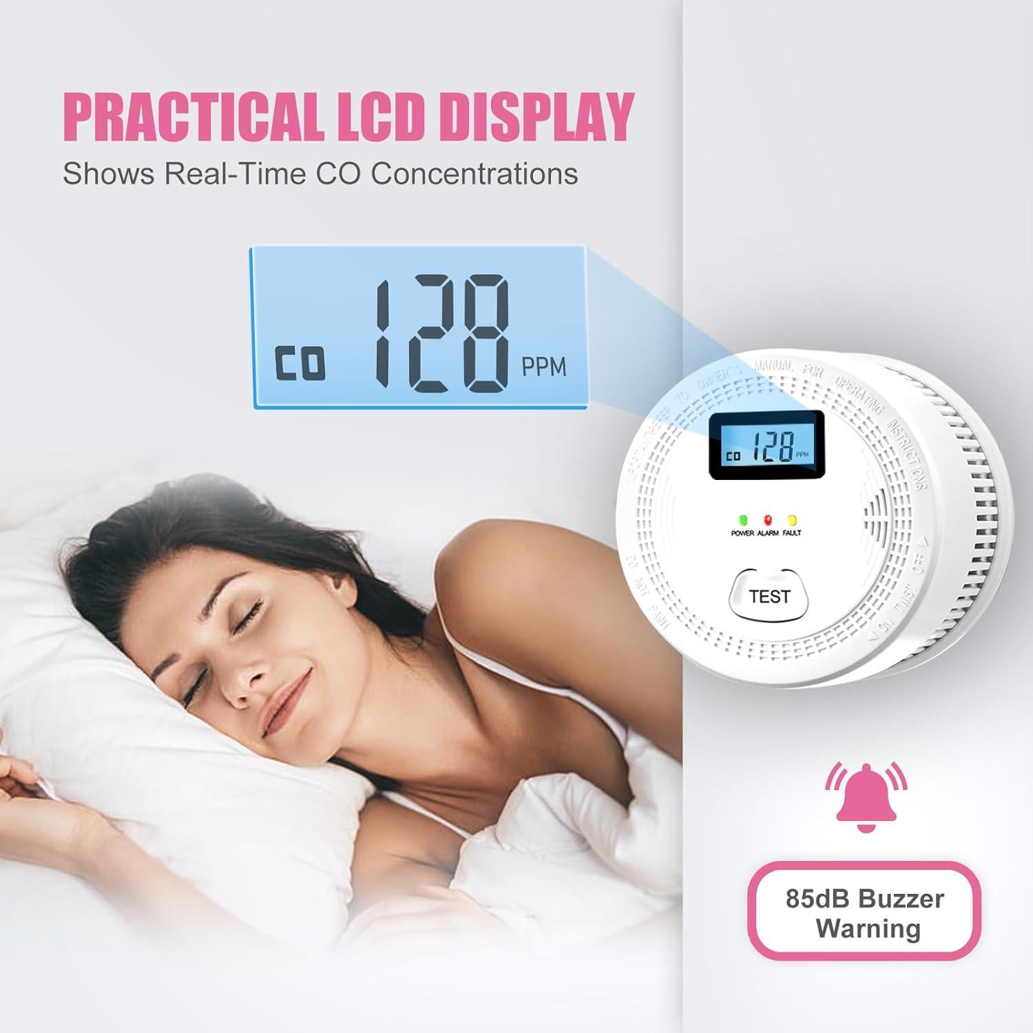 Paquete de 3 Detectores de Humo y Monóxido de Carbono CDR-813