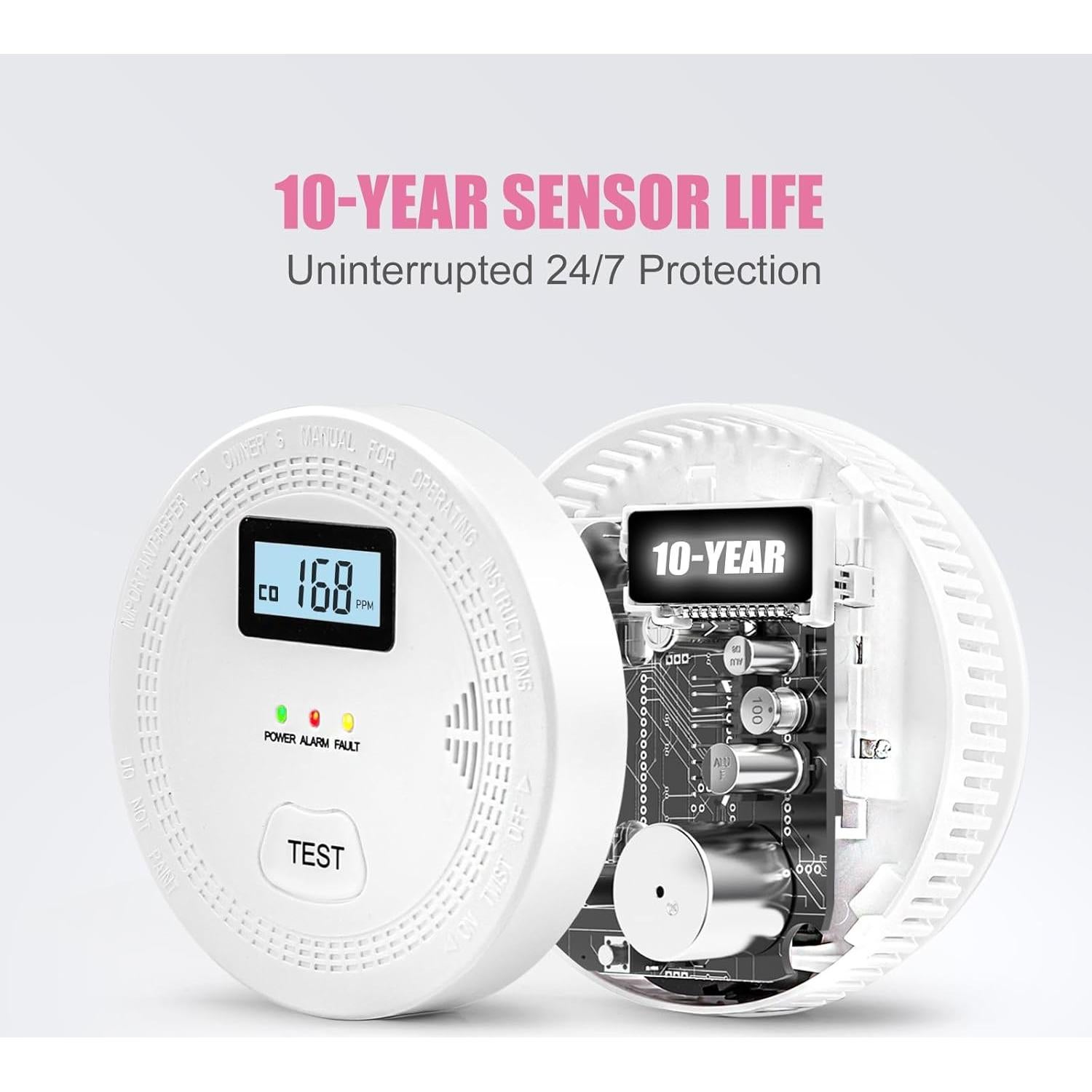 Paquete de 3 Detectores de Humo y Monóxido de Carbono CDR-813