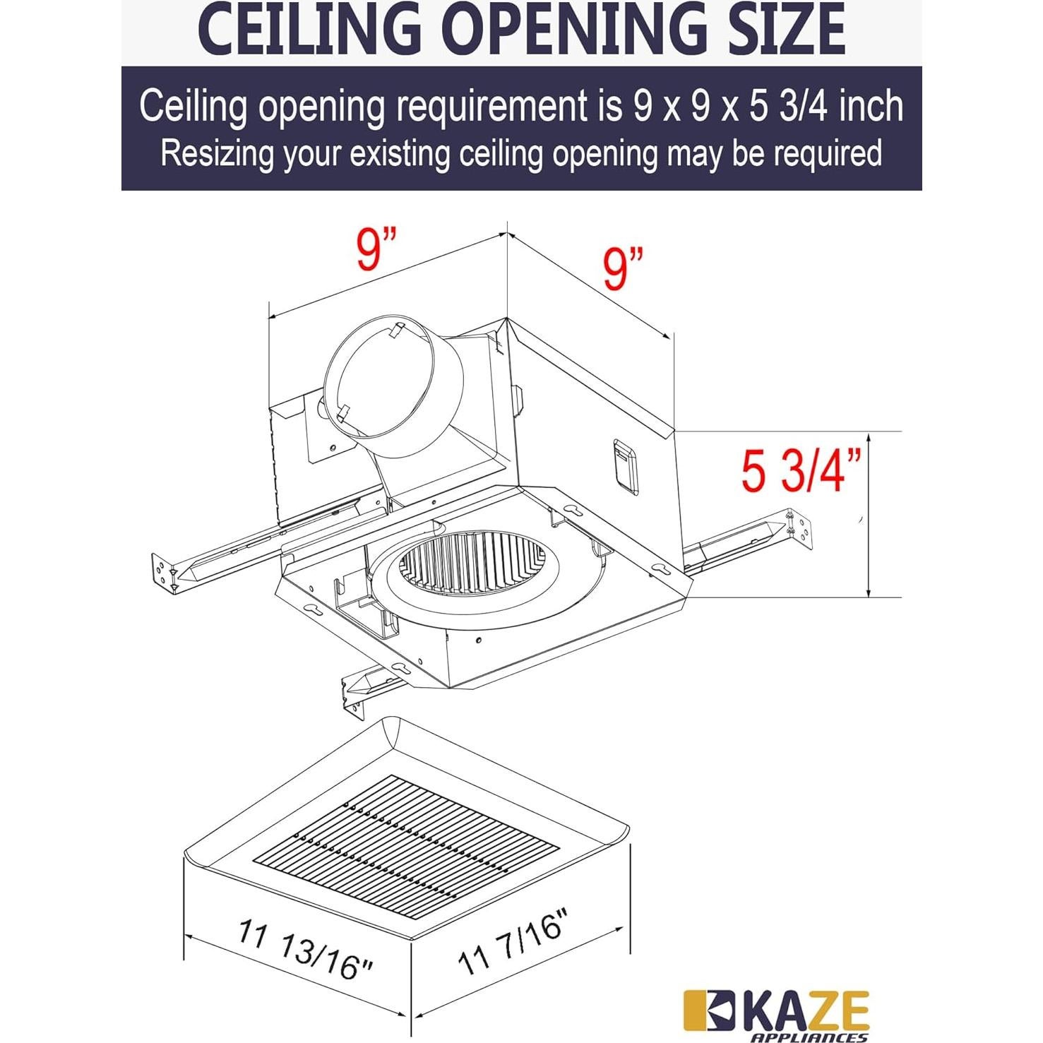 Ventilador de Extracción KAZE SNP100 100 CFM 0.8 Sone Silencioso
