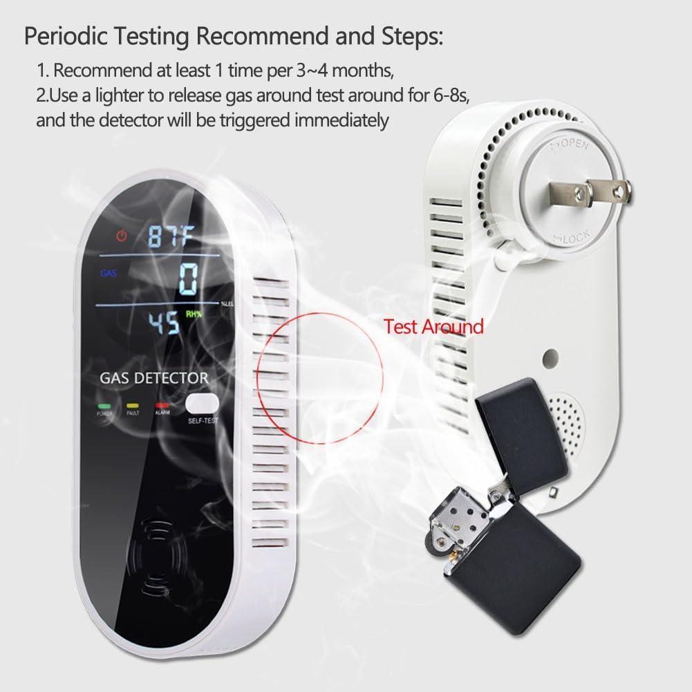 Detector de Gas Natural Enchufable KH Alert 3 en 1 LCD
