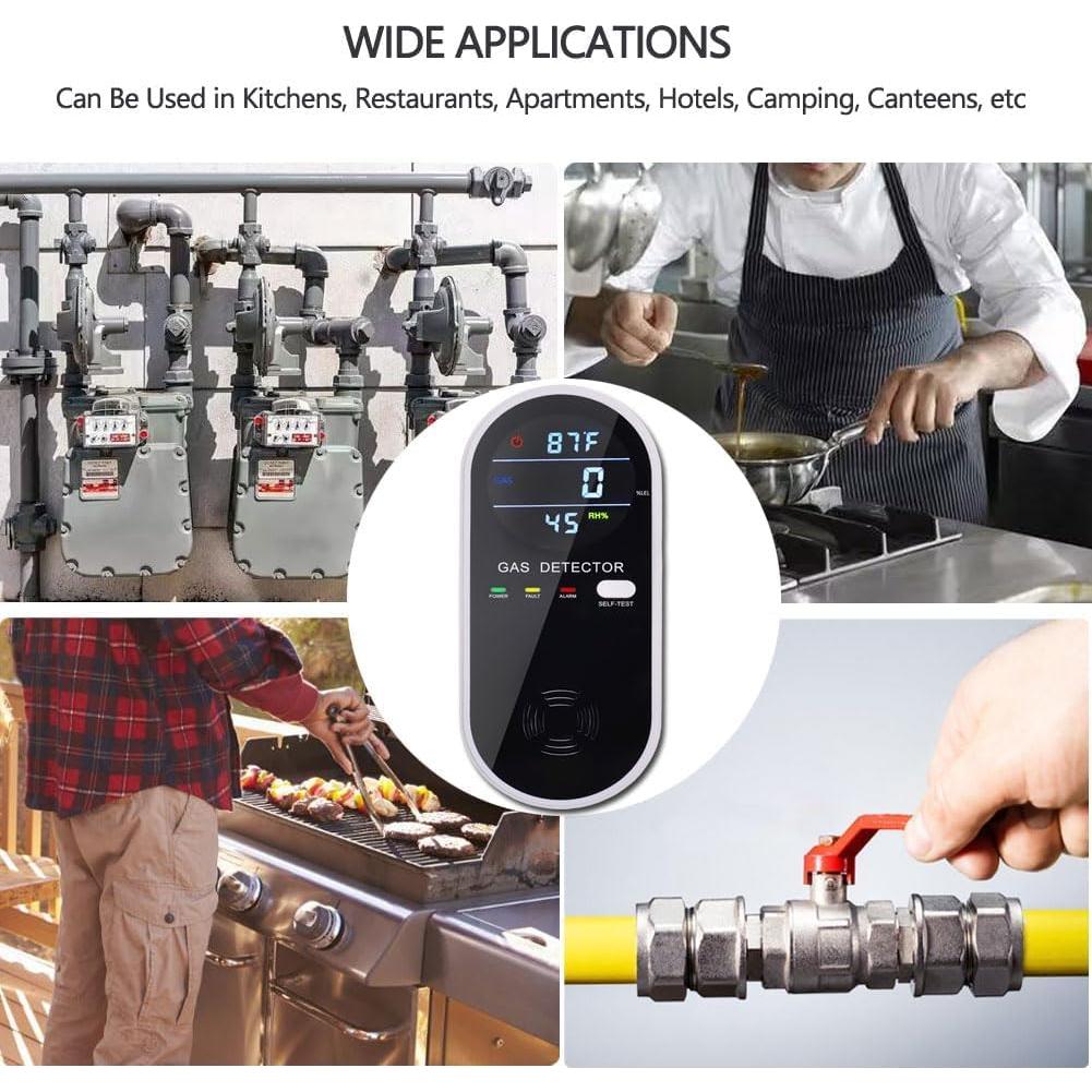 Detector de Gas Natural Enchufable KH Alert 3 en 1 LCD