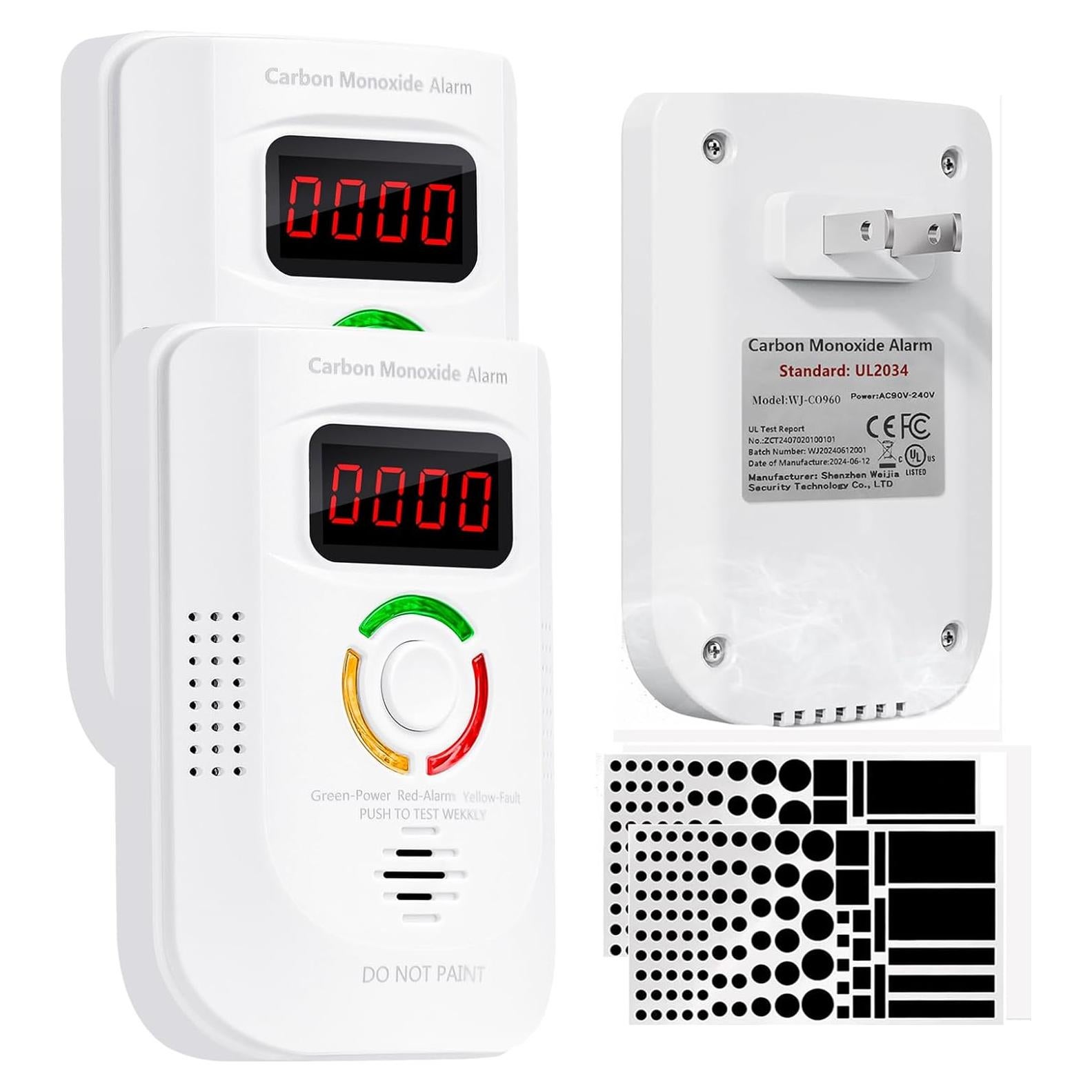 Paquete de 2 Detectores de Monóxido de Carbono ZARSAFLY