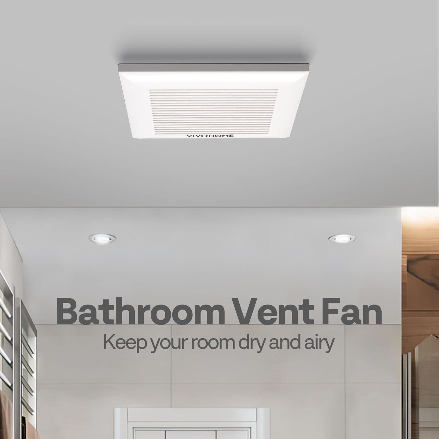 Ventilador Extractor de Baño VIVOHOME 80 CFM Blanco Silencioso