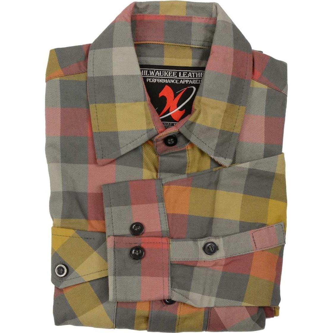 Camisa de Cuadros de Algodón Milwaukee Leather Manga Larga