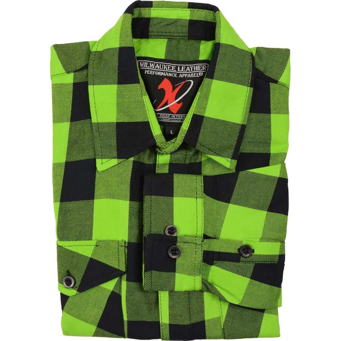 Camisa de Franela Cuadros Algodón Milwaukee Leather Grande