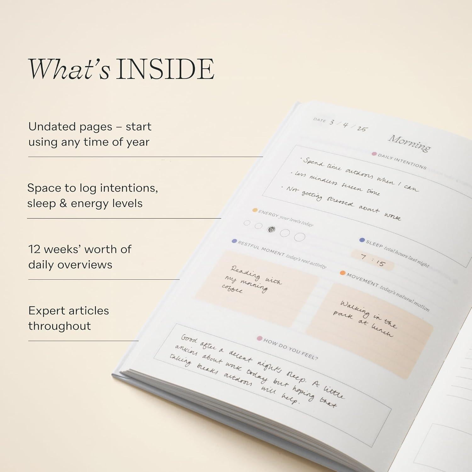 Diario de Bienestar Papier Tapa Dura Beige 21.5x15.3 cm