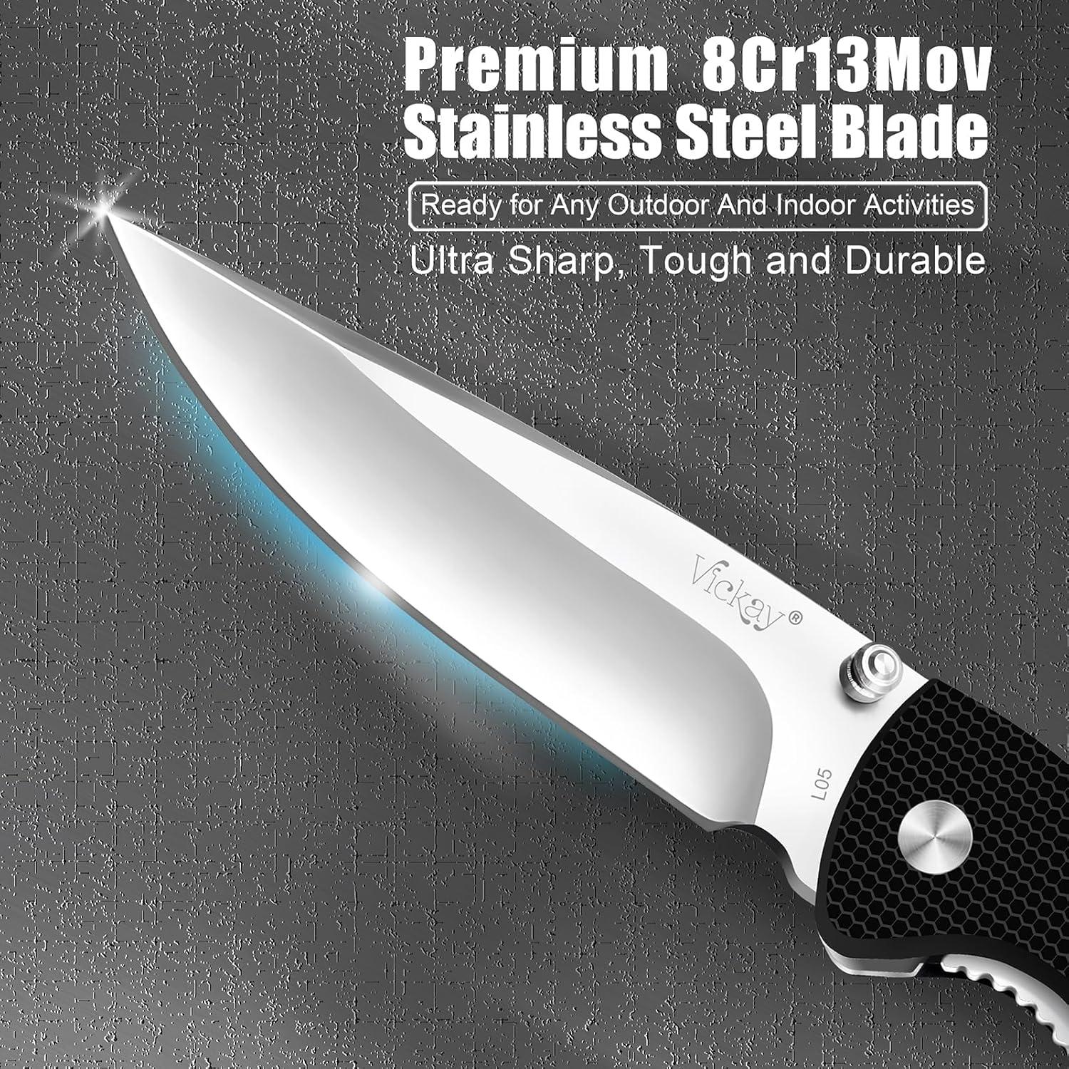 Cuchillo de bolsillo Vickay plegable G10 9.5 cm negro EDC