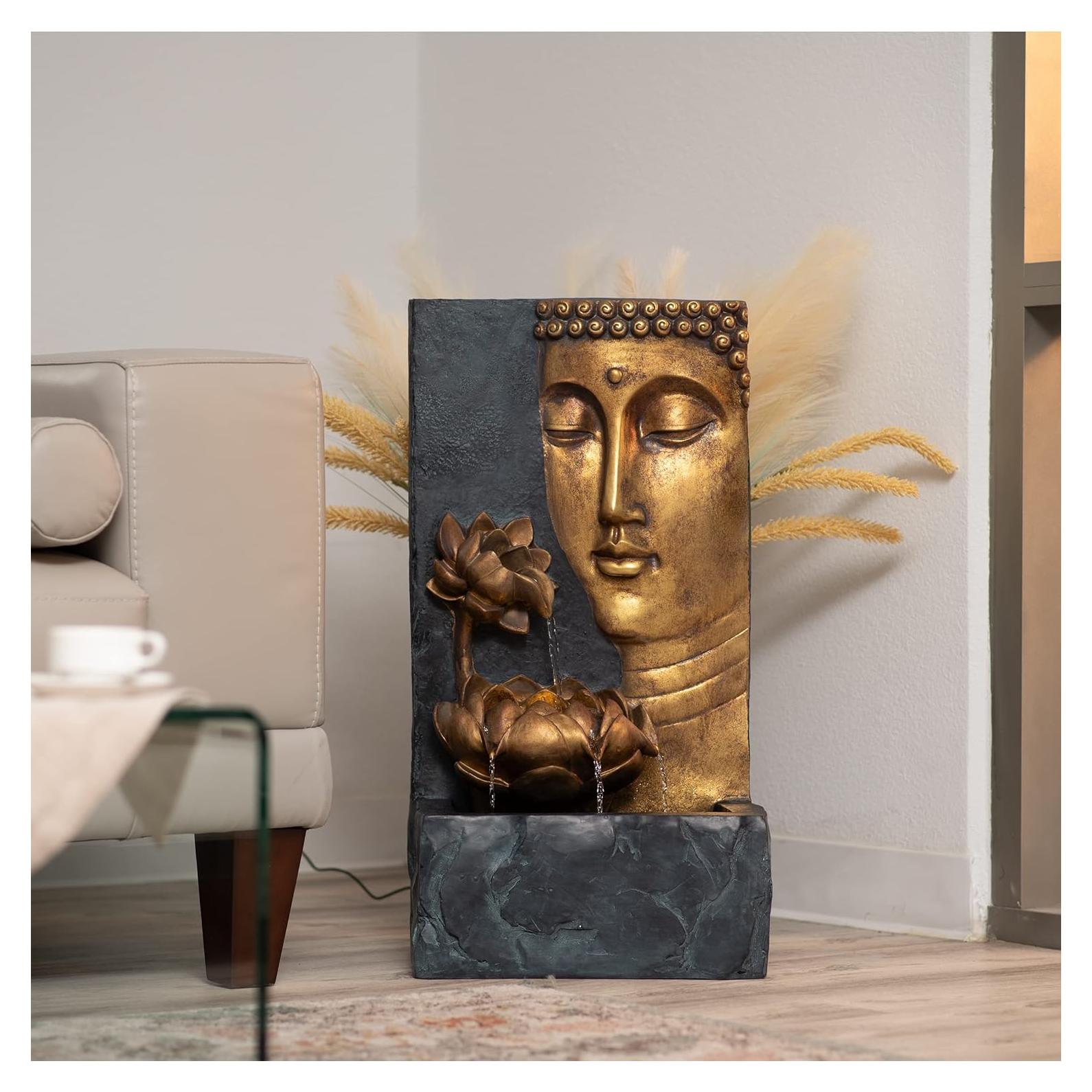 Fuente de Agua Zen Buda XBrand 76.2 cm con Luz LED y Bomba