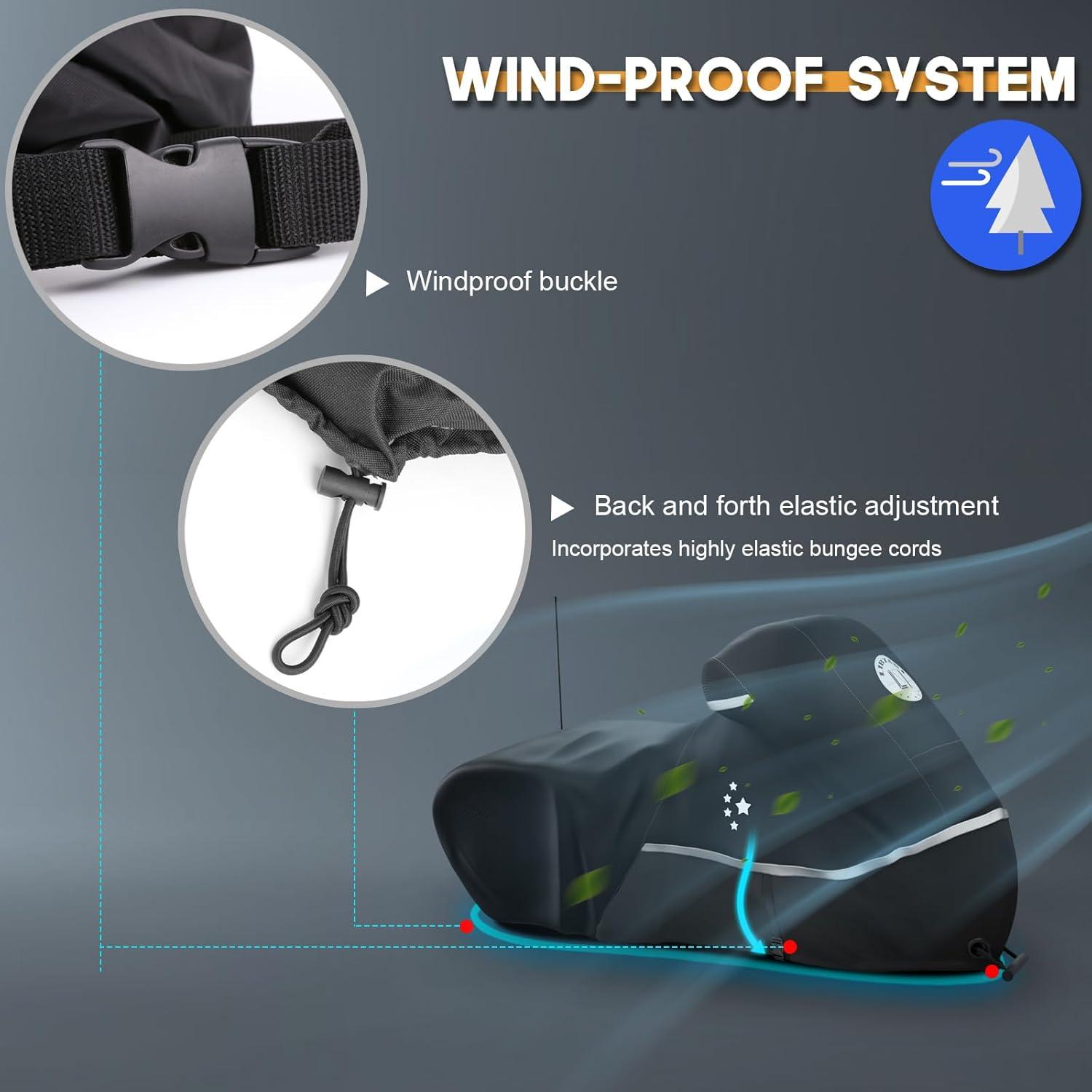 Cubierta de Motocicleta LI LIBZAKI 420D XL Impermeable 218 cm