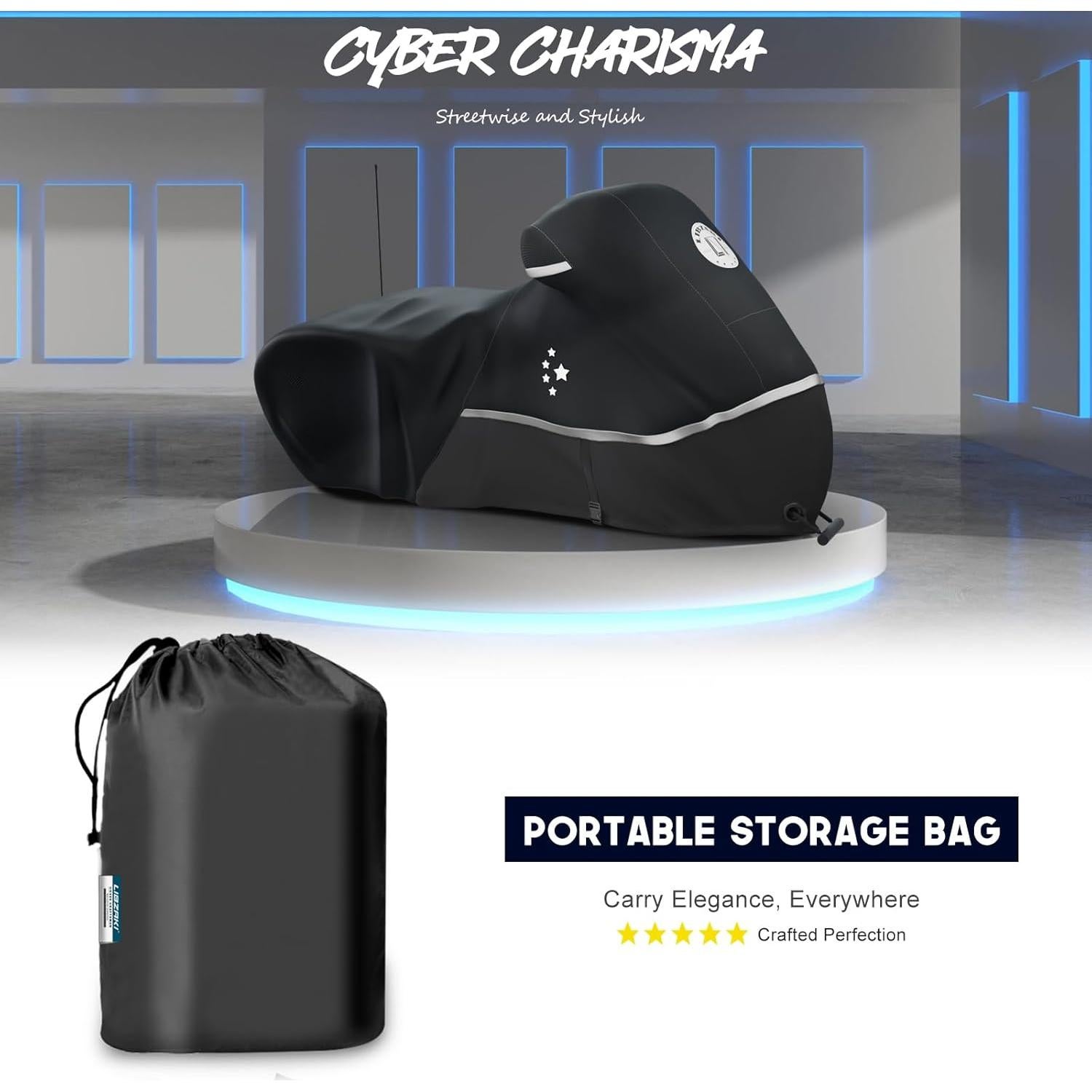 Cubierta de Motocicleta LI LIBZAKI 420D XL Impermeable 218 cm