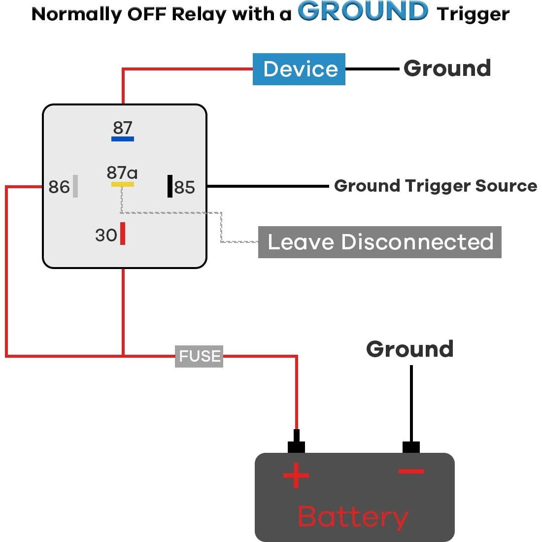 Paquete de 5 Relés Impermeables 12V DC 40/30A con Arnés Cobre