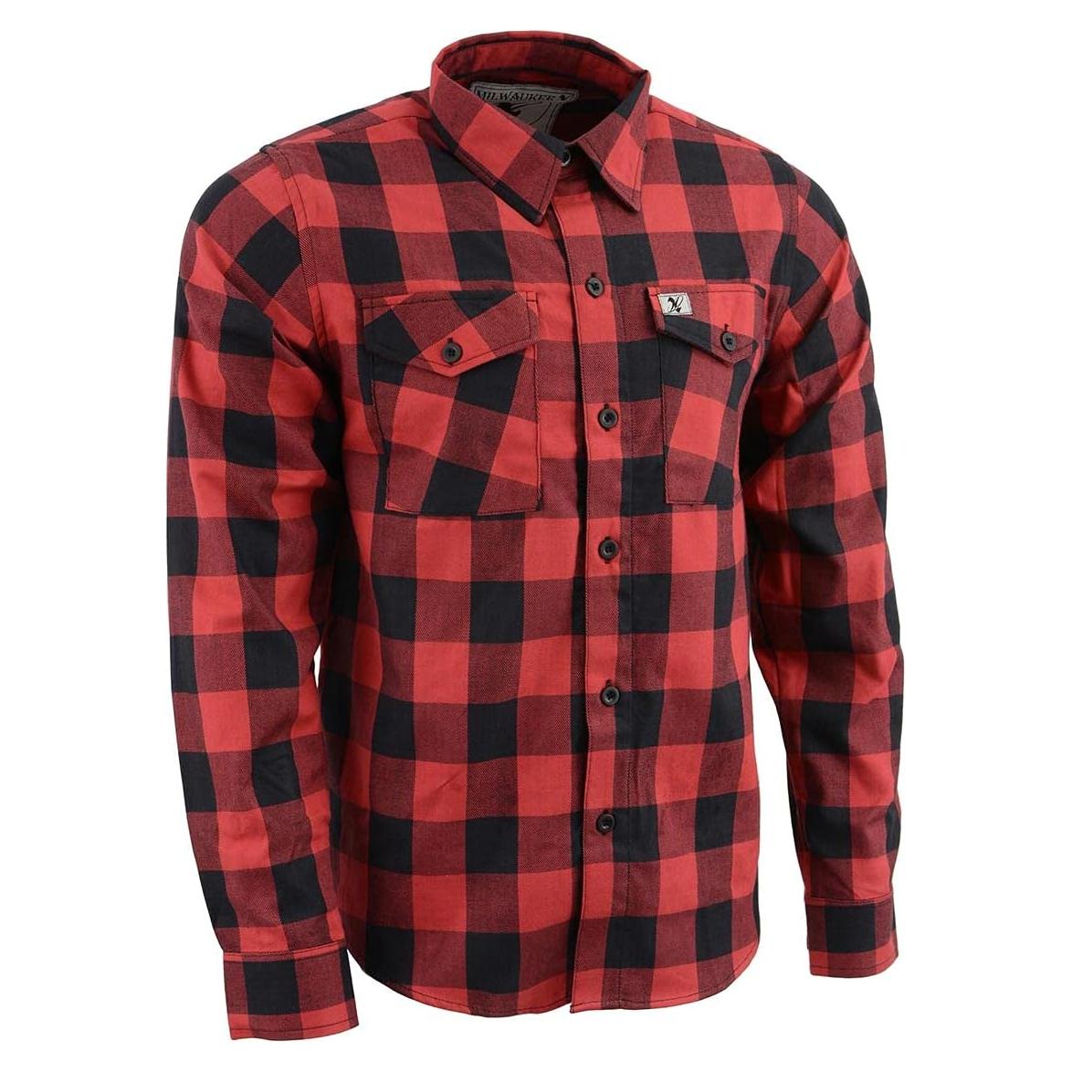 Camisa de Franela a Cuadros Hombre Milwaukee Leather Larga