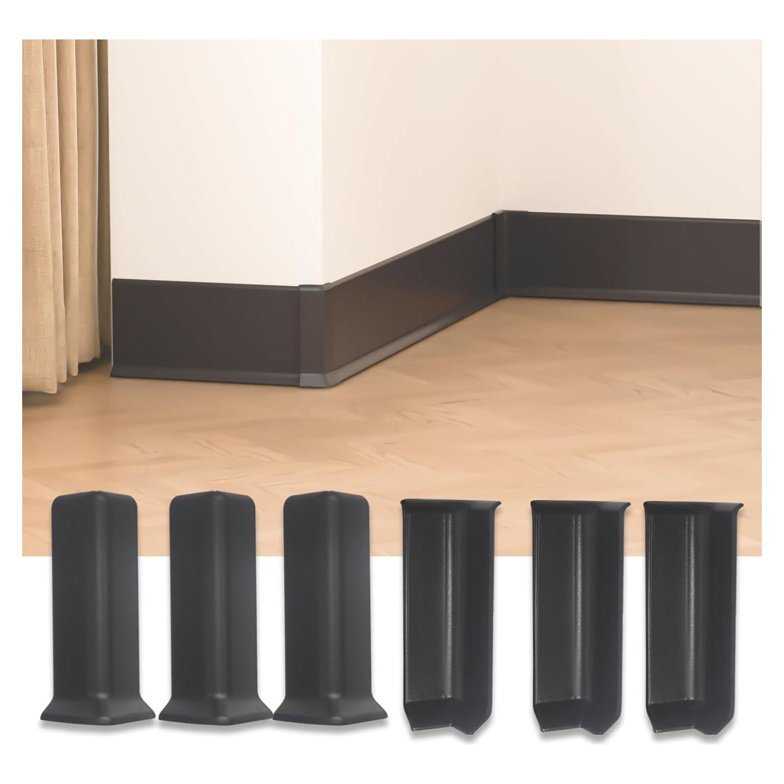 Bloques de Esquina Autoadhesivos GAMZAU 10cm Negros - 3 Internos + 3 Externos