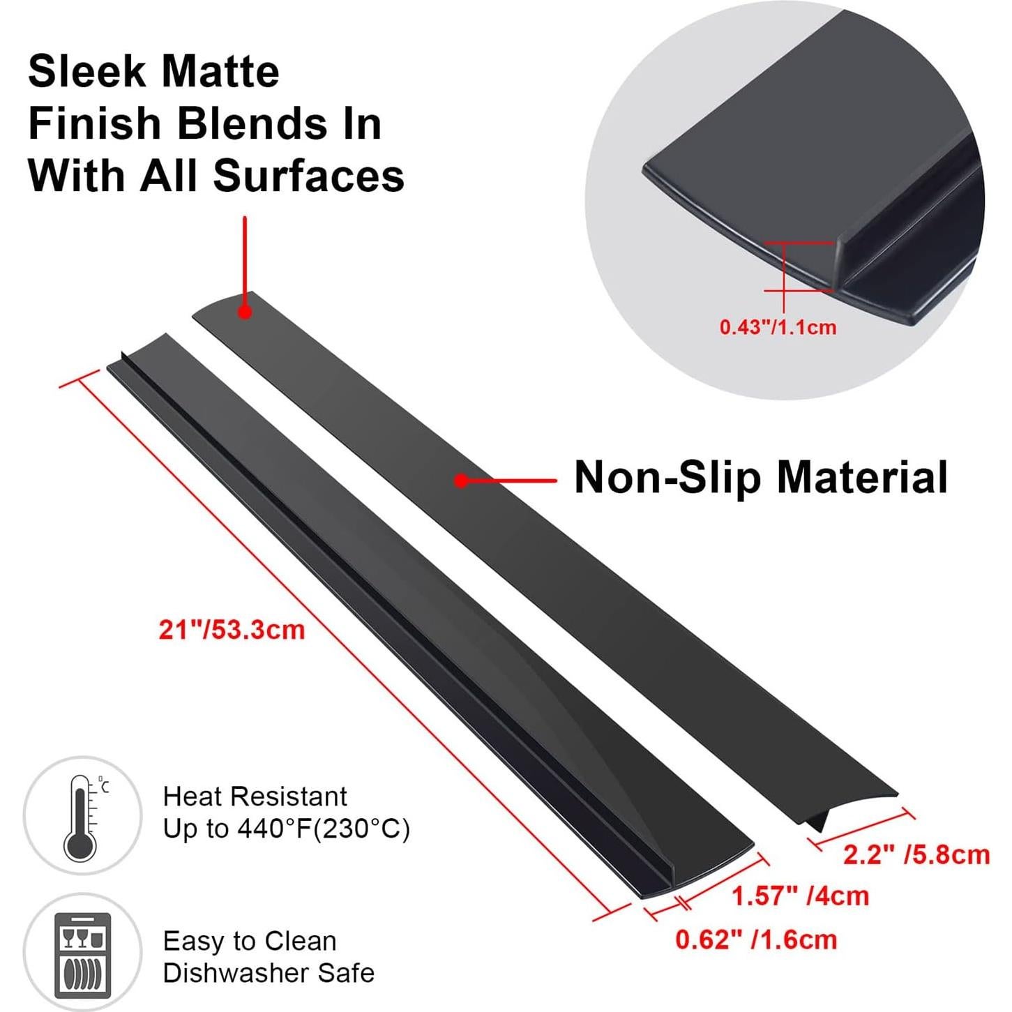 Cubierta de Espacio entre Estufa y Encimera SameTech 21" Negro