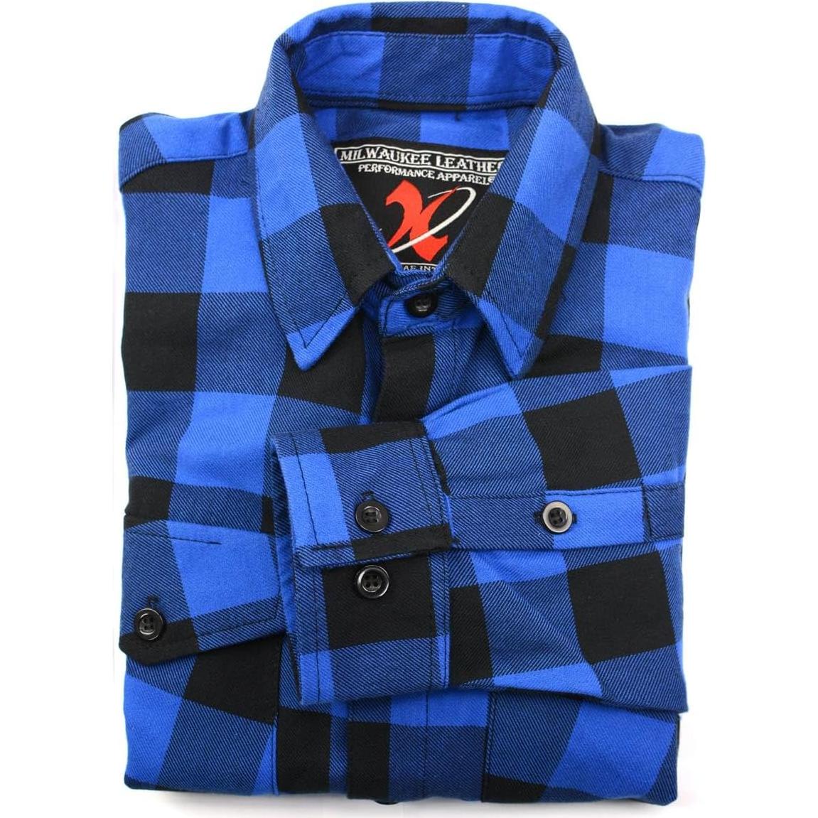 Camisa de Franela a Cuadros para Hombre Milwaukee Leather Azul